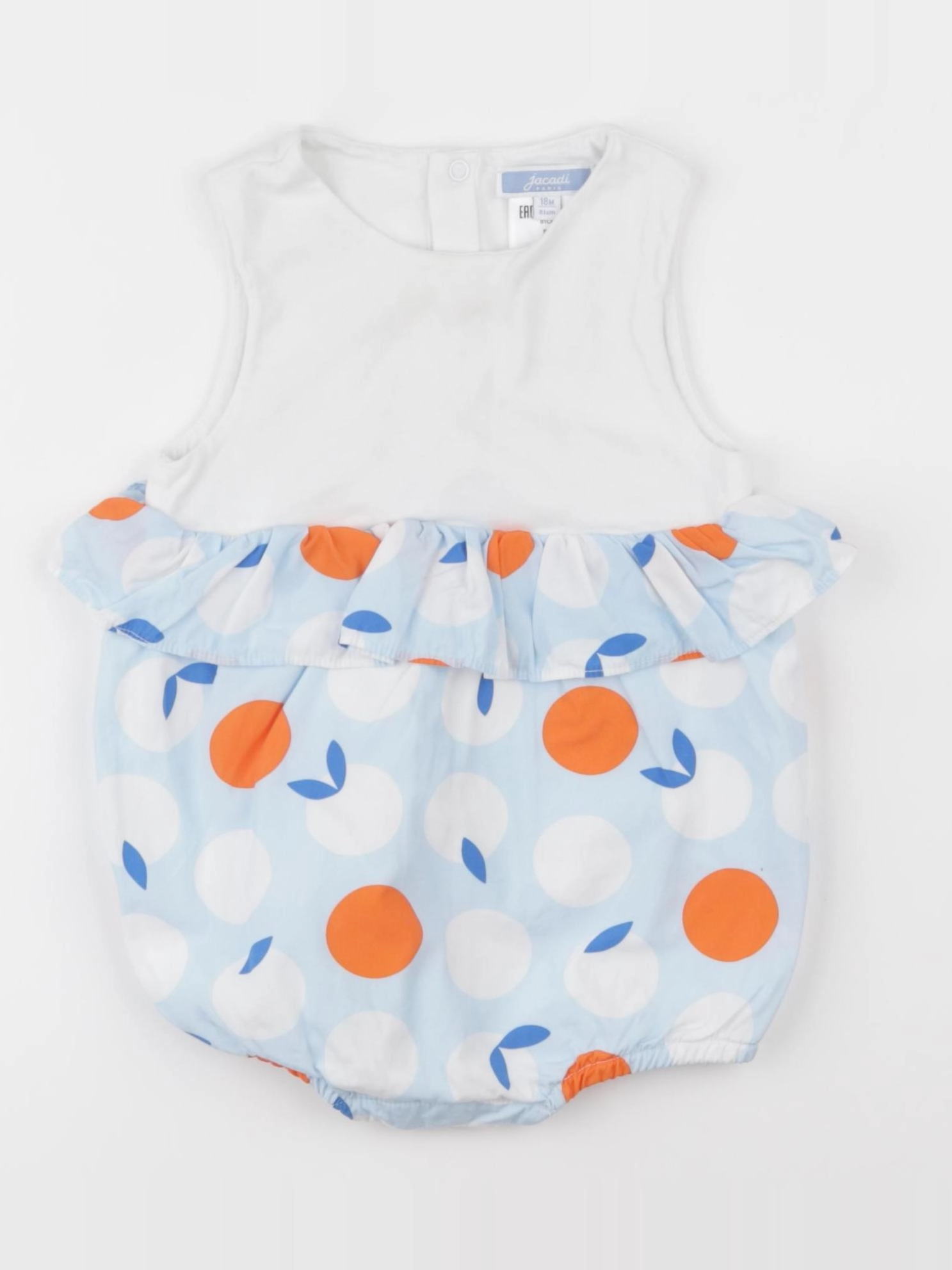 Jacadi - combinaison bleu, blanc - 18 mois