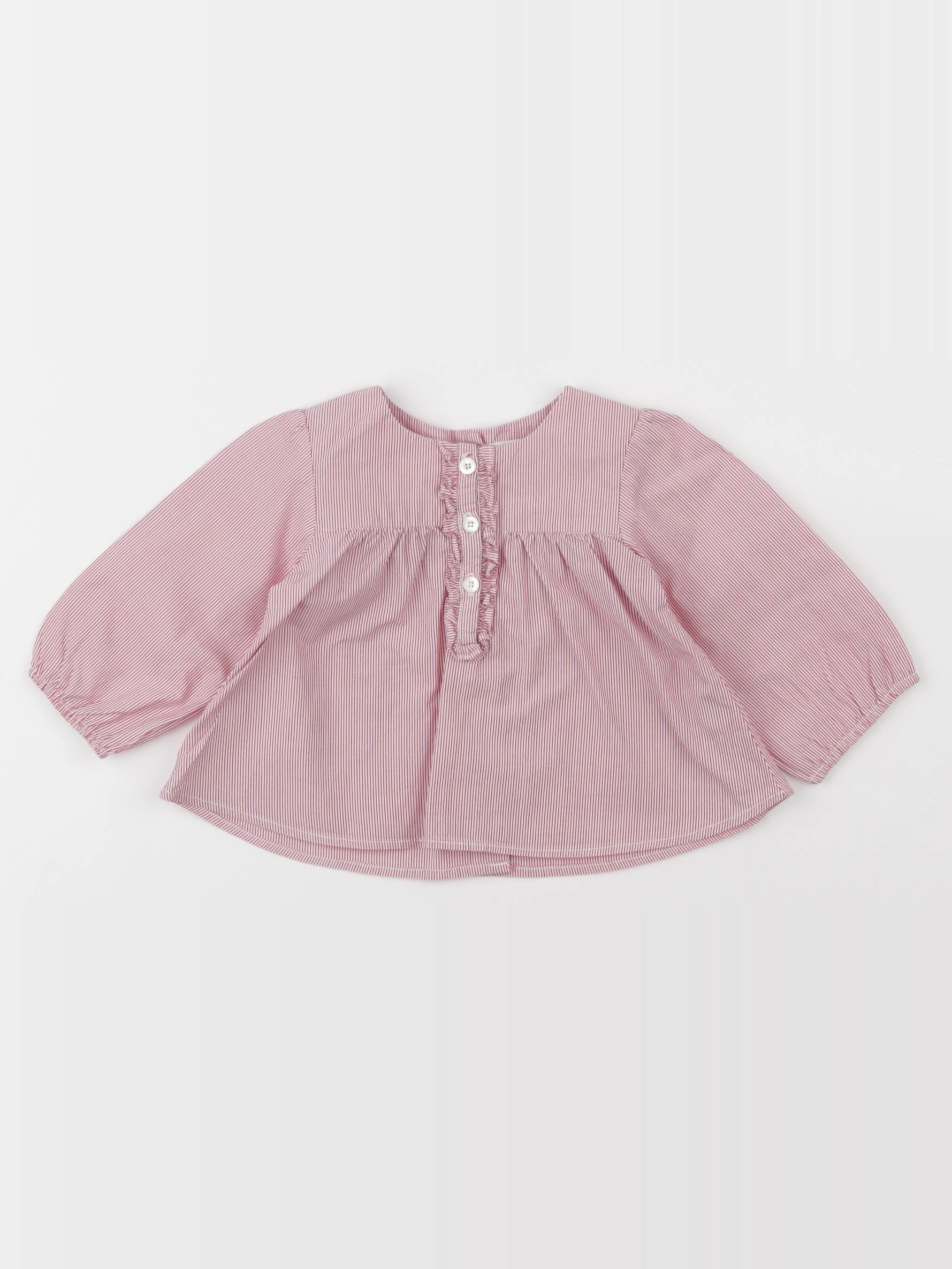 Jacadi - blouse blanc, rouge - 3 mois