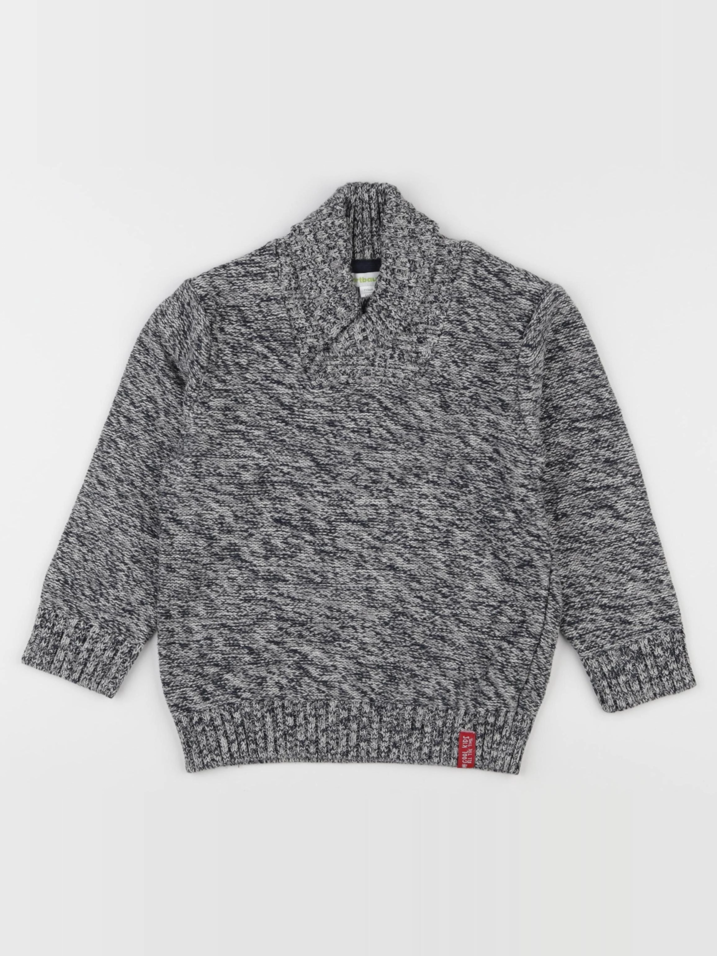 Vertbaudet - pull bleu, gris - 5 ans