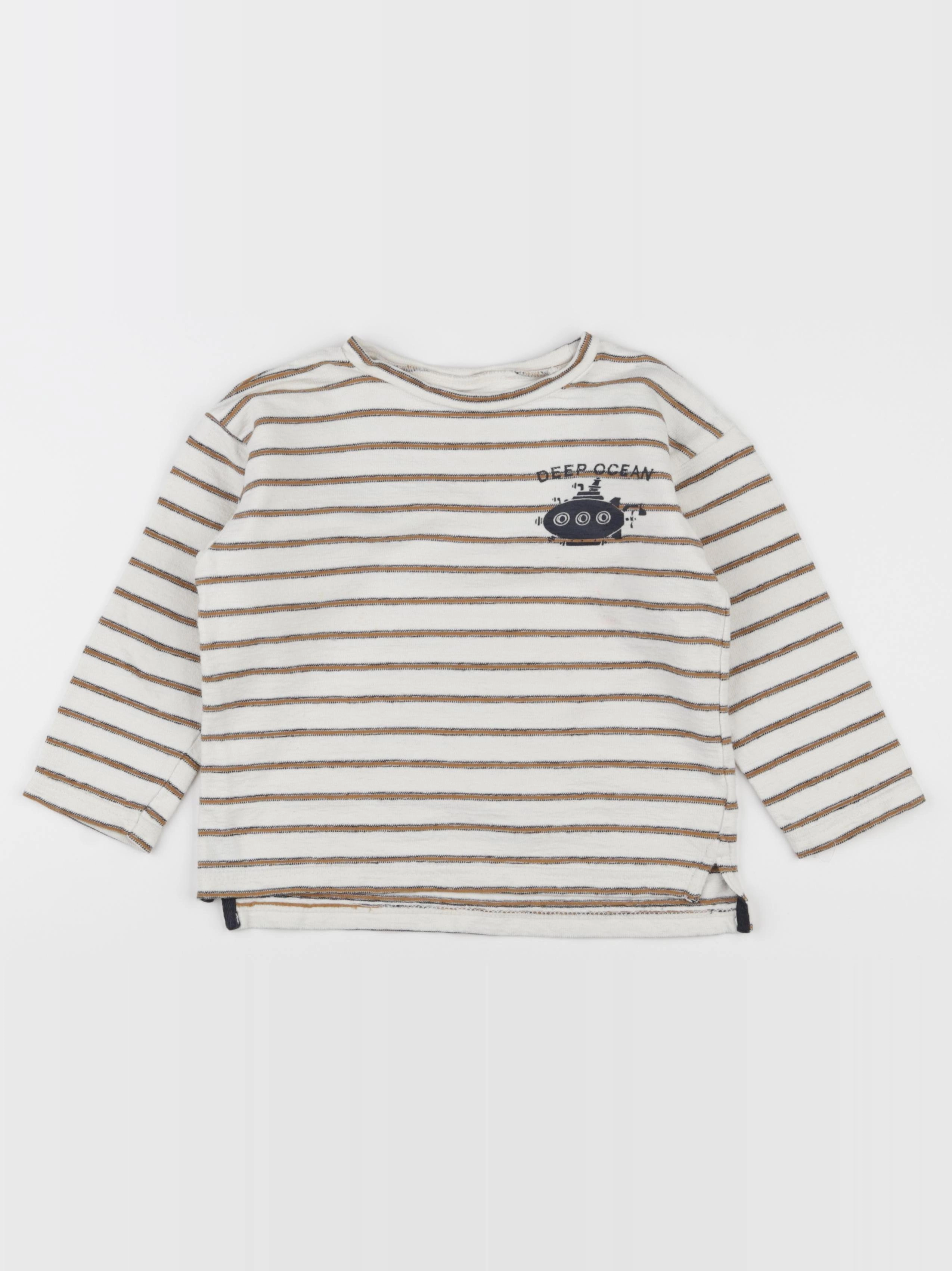 Vertbaudet - tee-shirt beige, marron - 5 ans