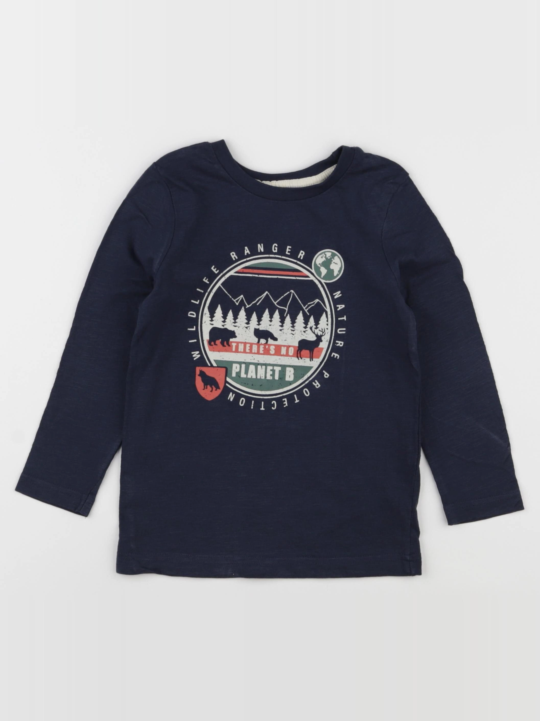 Vertbaudet - tee-shirt bleu - 4 ans
