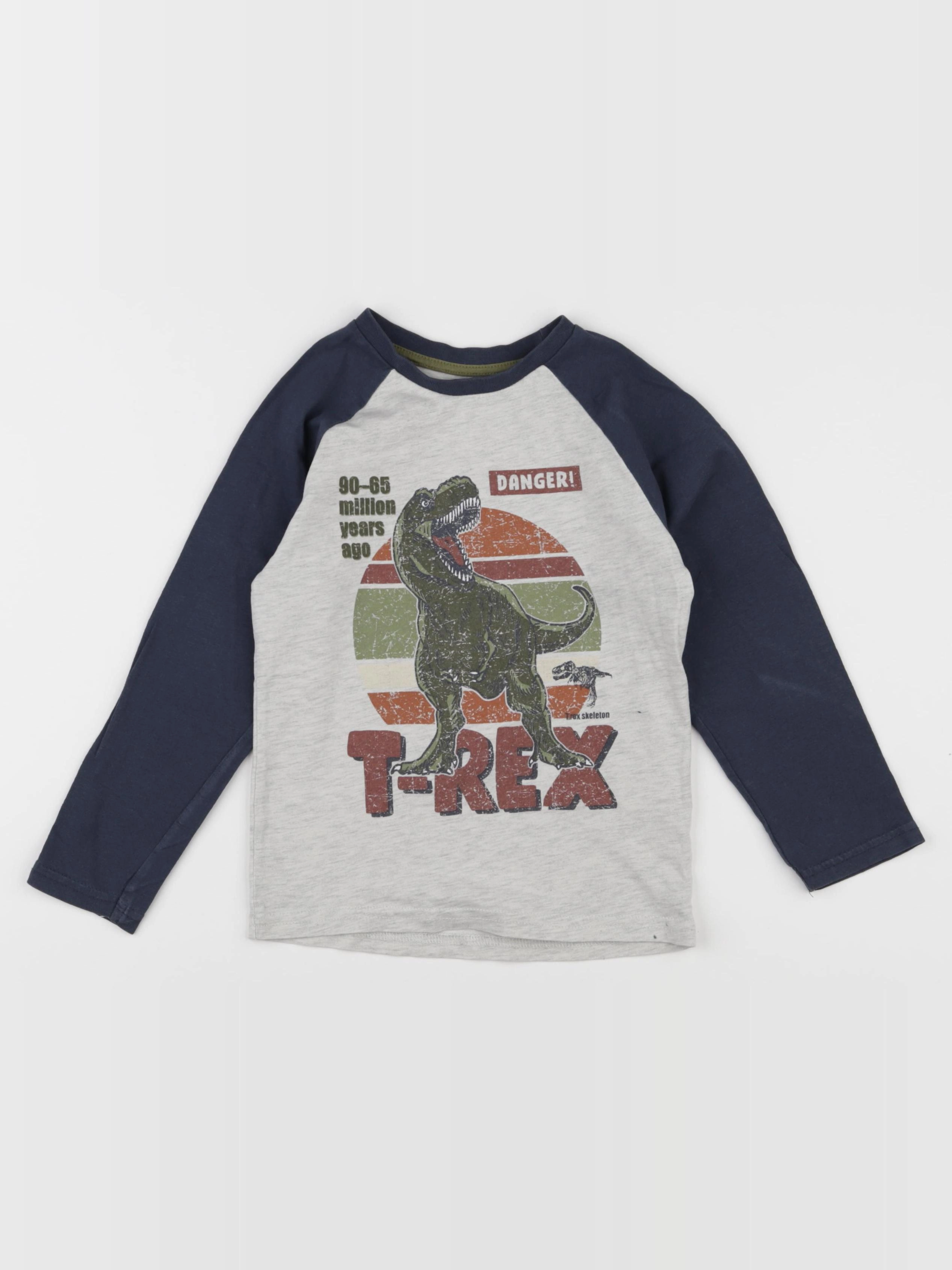 Vertbaudet - tee-shirt bleu, gris - 5 ans