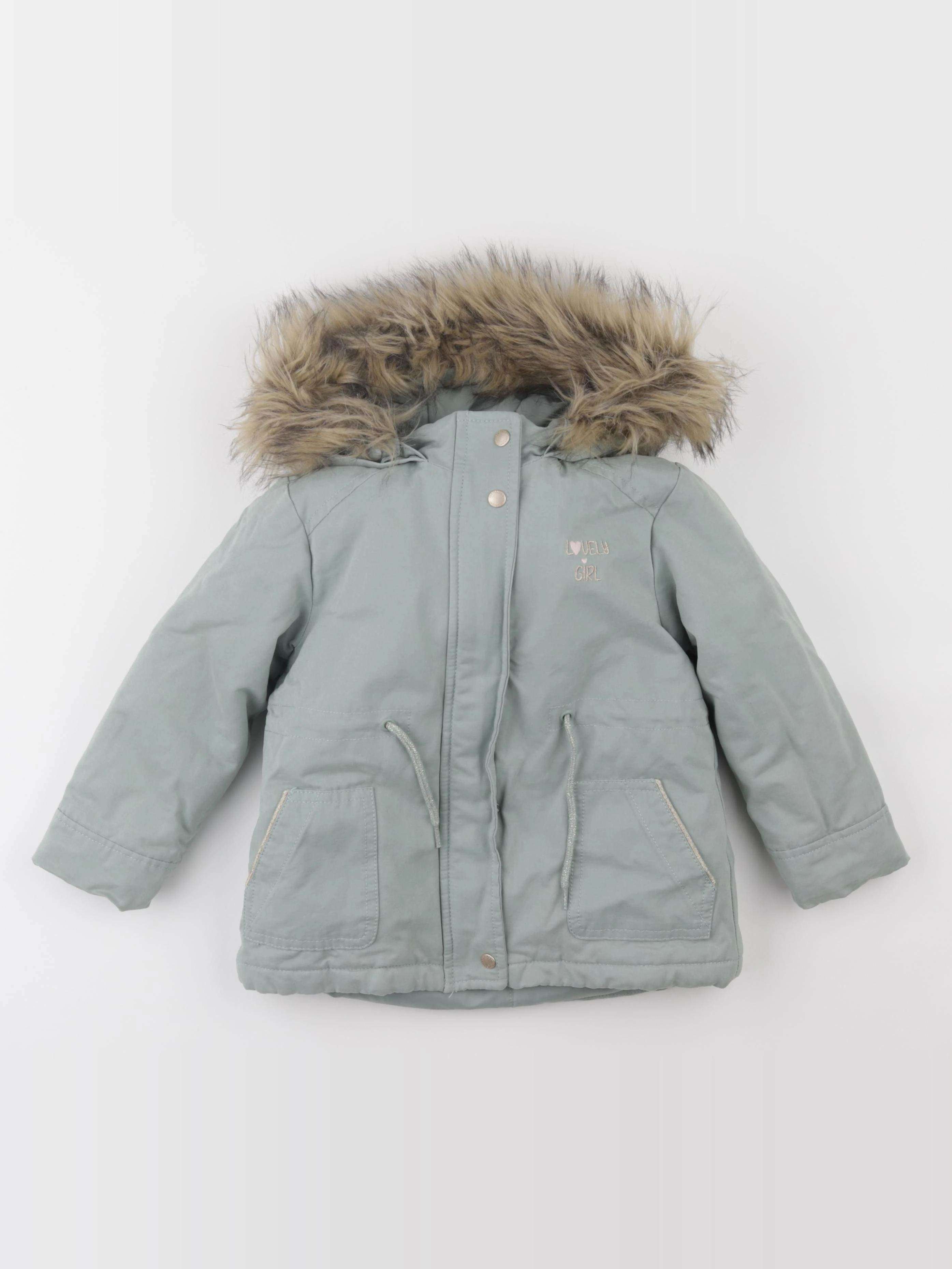 Vertbaudet - parka doublure amovible vert - 3 ans