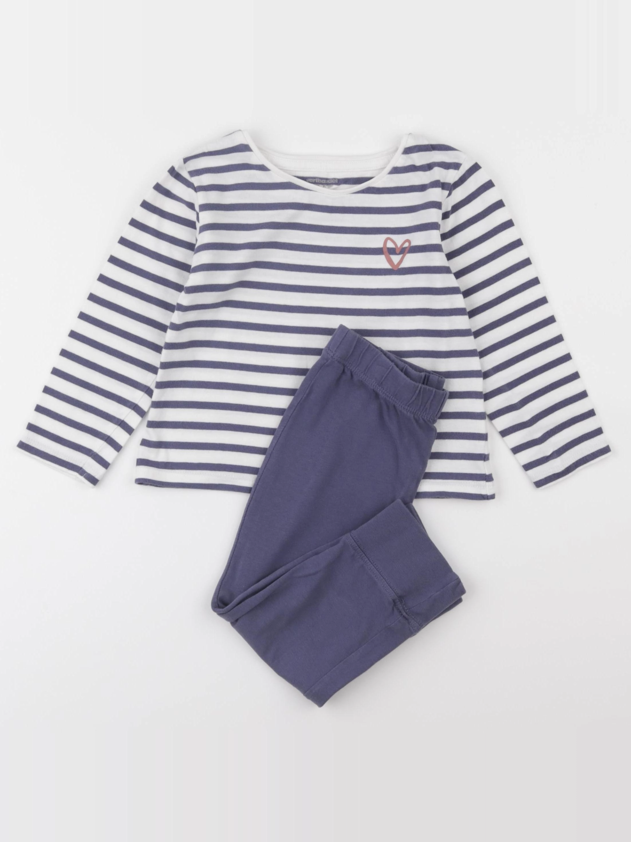 Vertbaudet - pyjama coton blanc, bleu - 3 ans