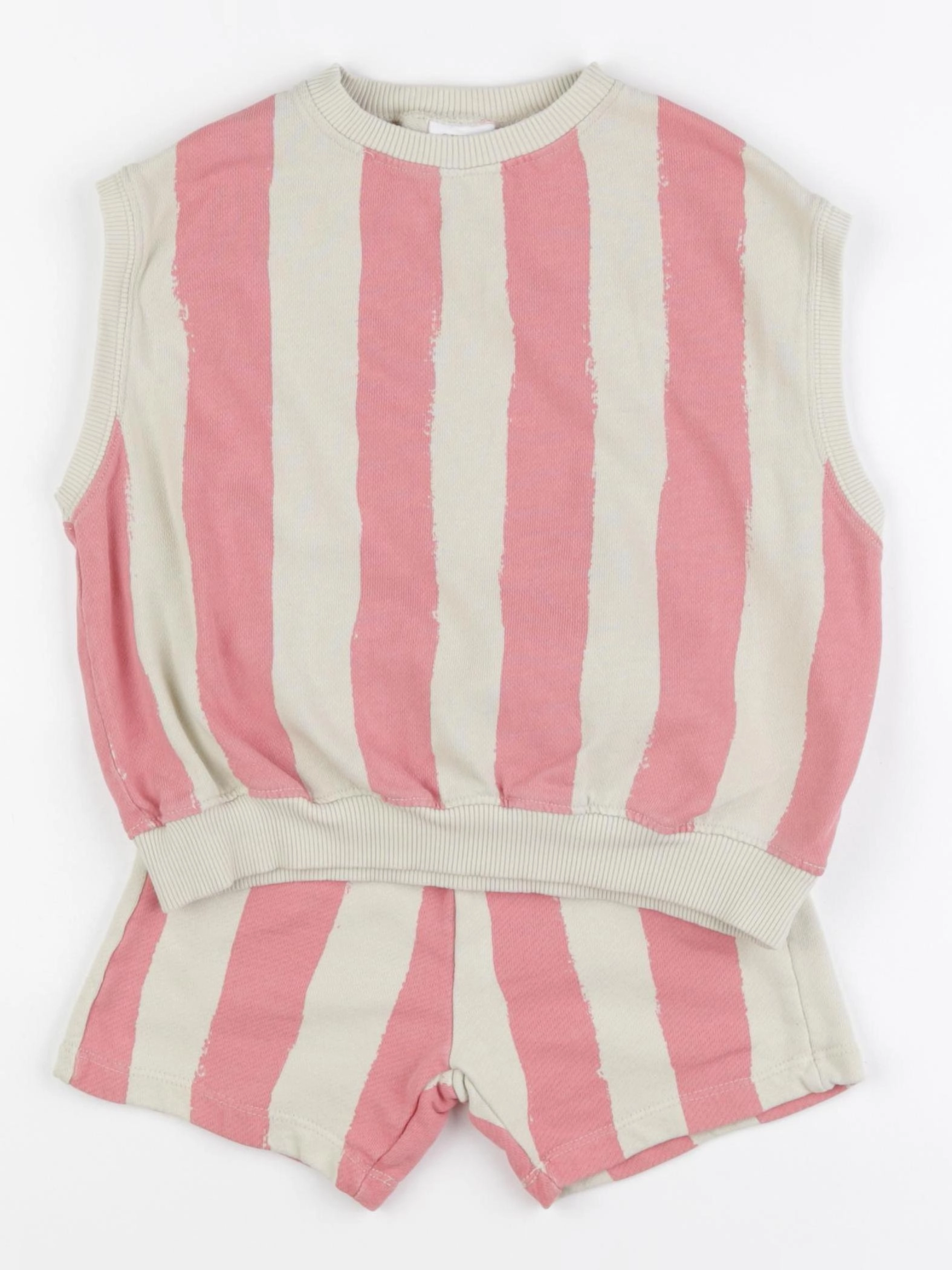 Zara - ensemble beige, rose - 2/3 ans