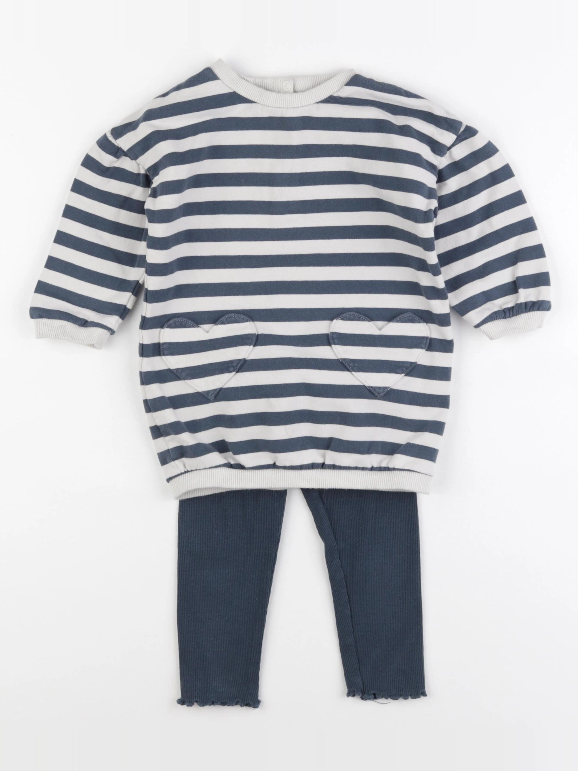 La Redoute - ensemble bleu, blanc - 18 mois