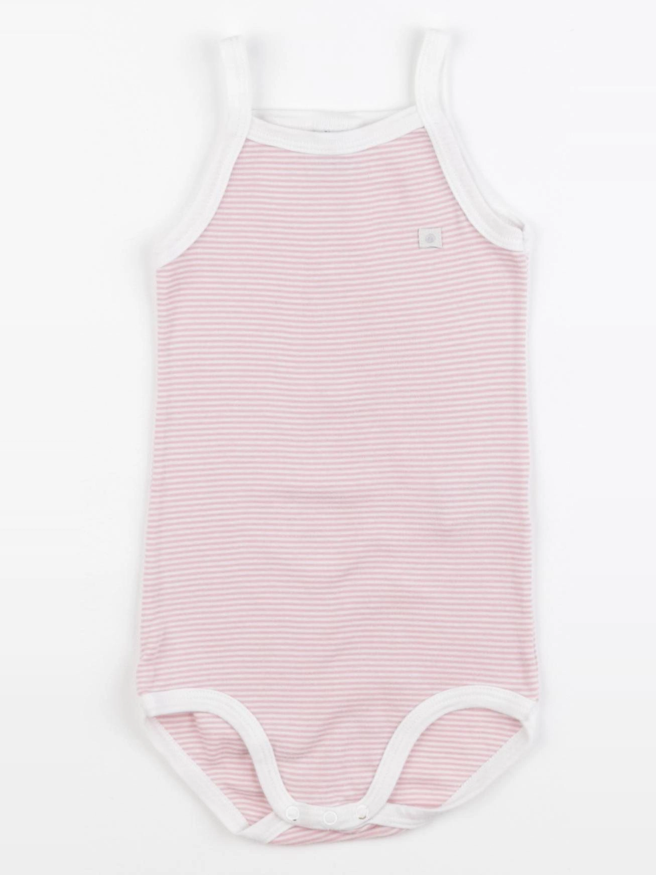 Petit Bateau - body blanc, rose - 36 mois