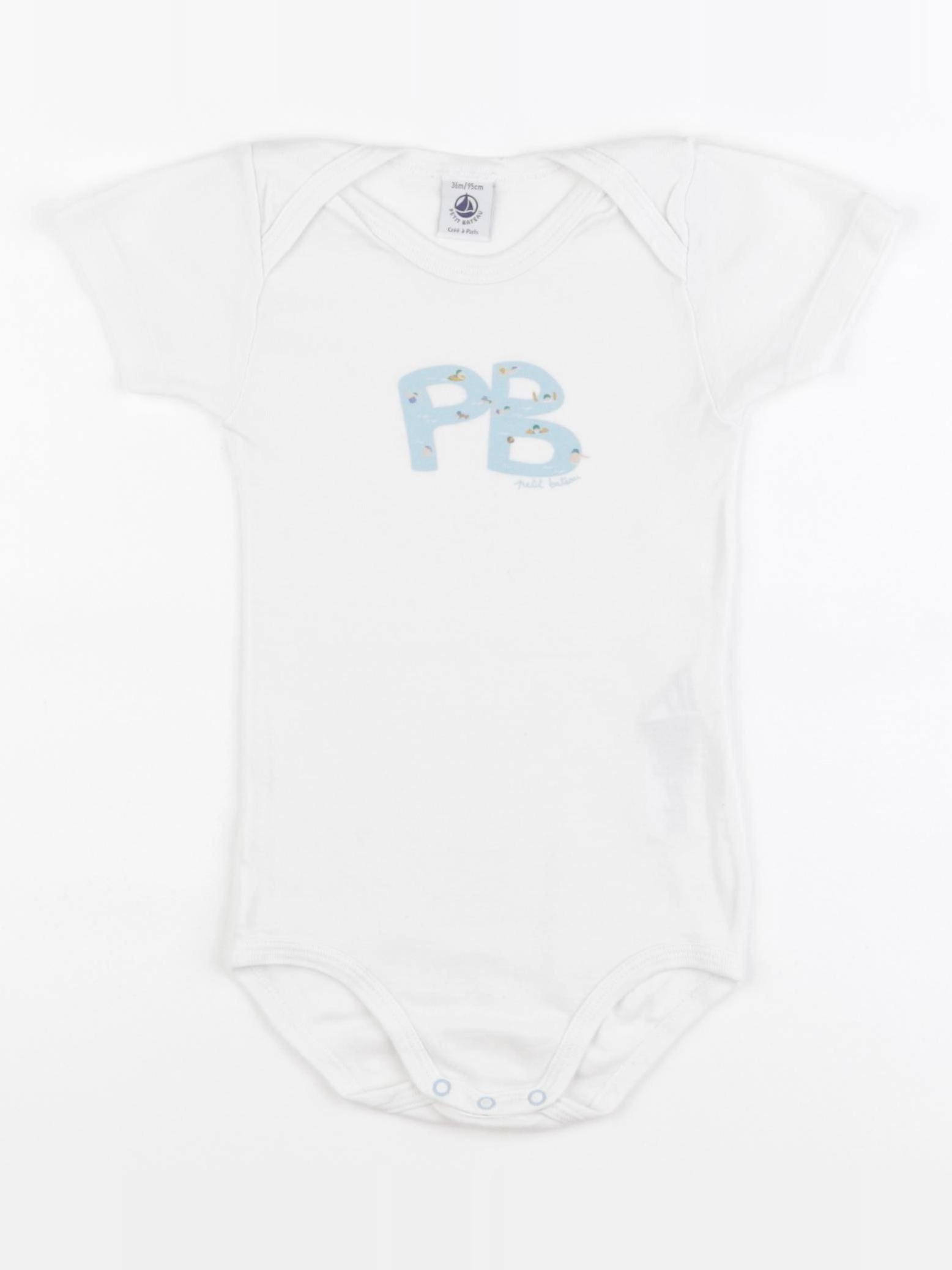 Petit Bateau - body blanc - 36 mois