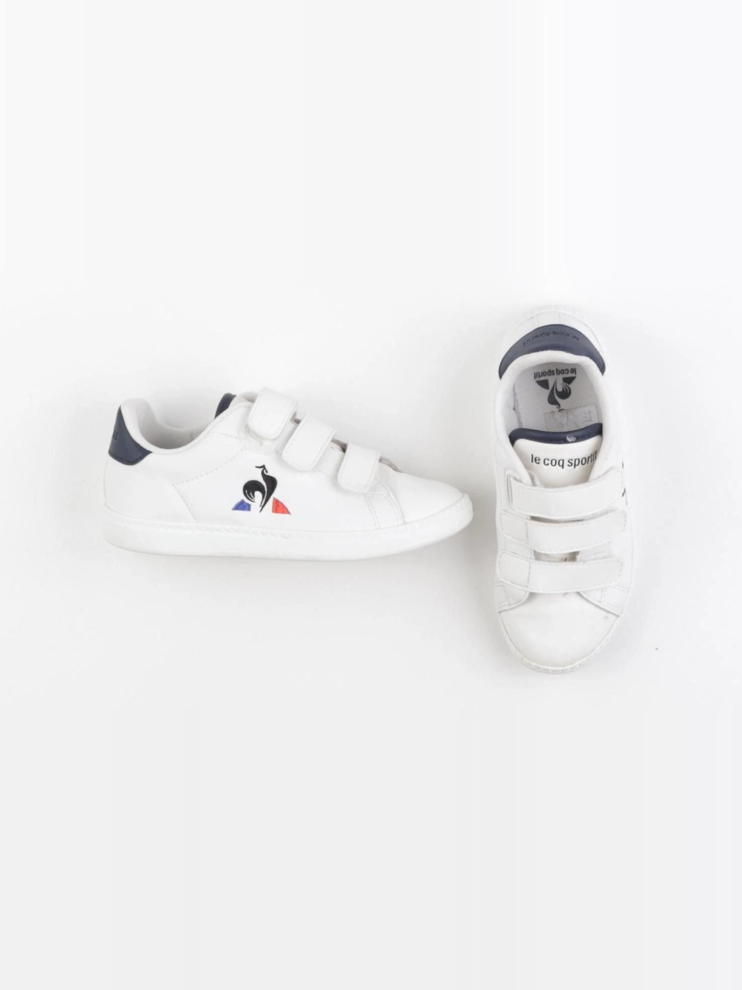 Le Coq Sportif - tennis à scratch/ lacets blanc - pointure 30