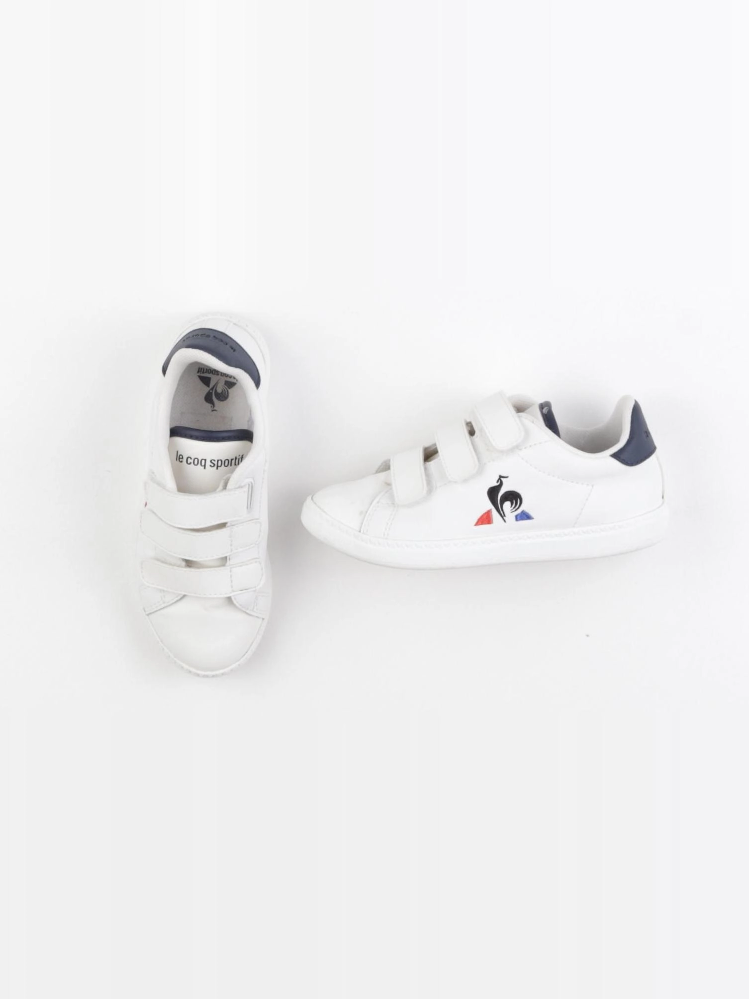 Le Coq Sportif - tennis à scratch/ lacets blanc - pointure 30