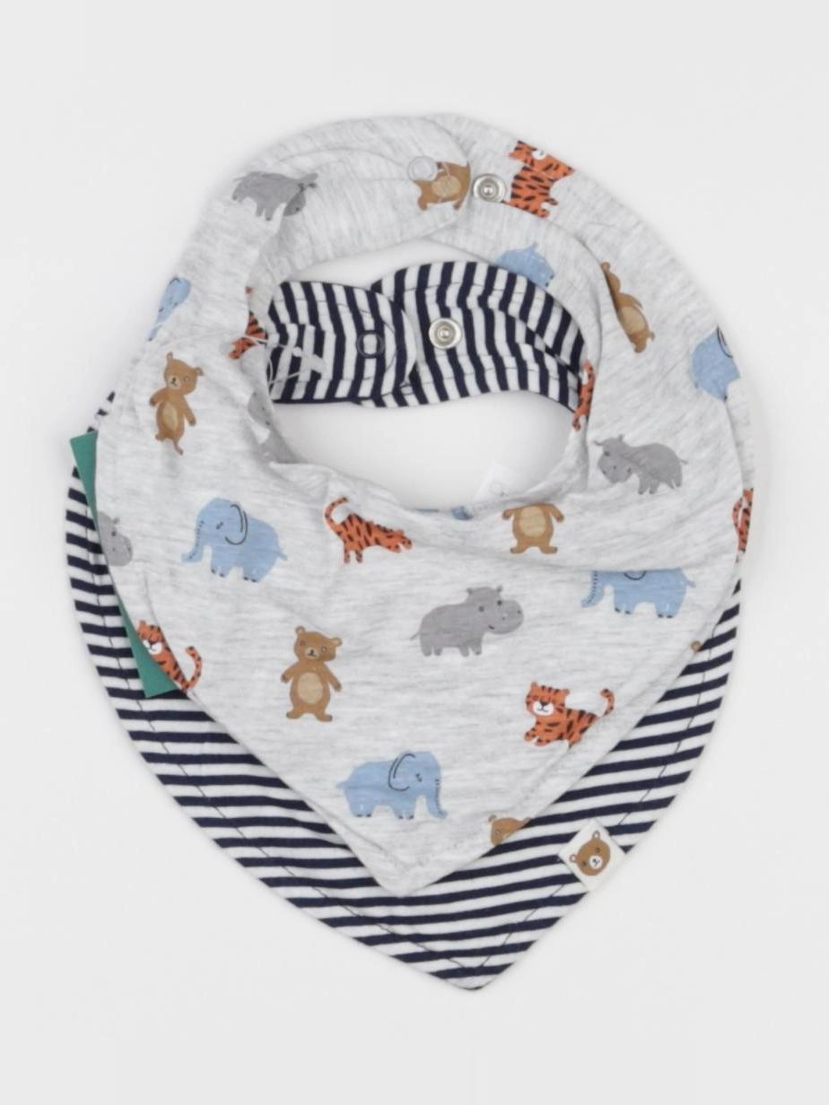 H&M -  lot 2 bavoirs bleu, gris - 