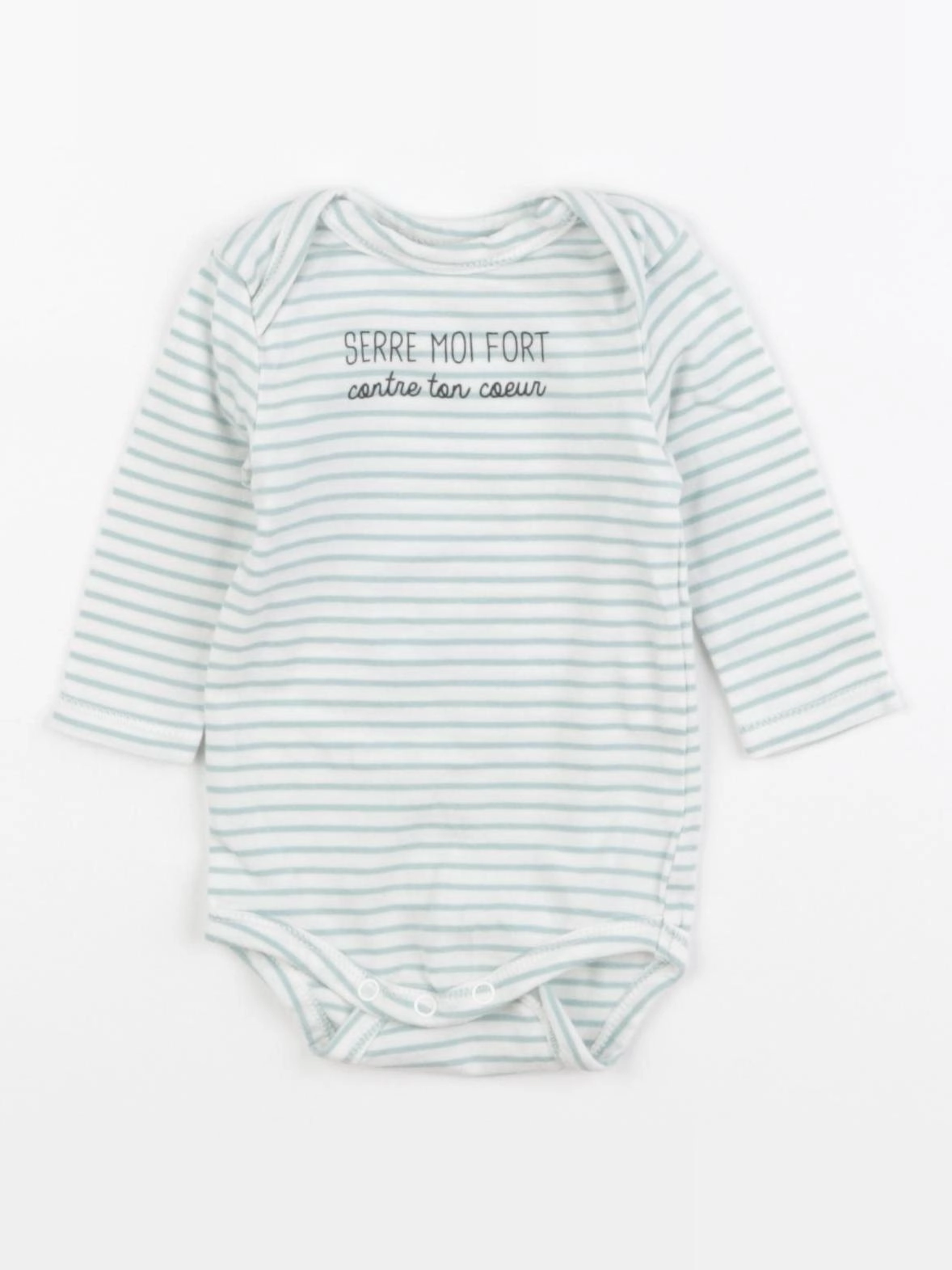 Tape à l'oeil - body blanc, vert - 1 mois