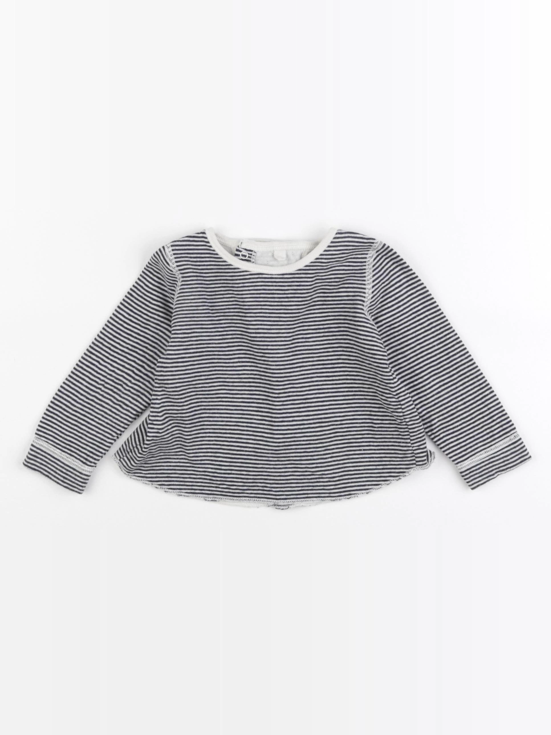 Petit Bateau - tee-shirt bleu - 12 mois