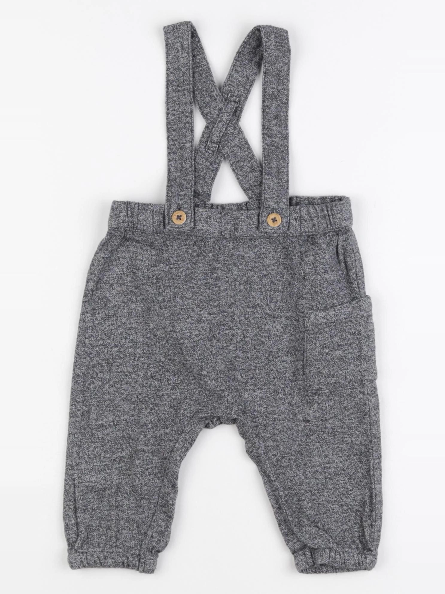 H&M - sarouel gris - 4/6 mois