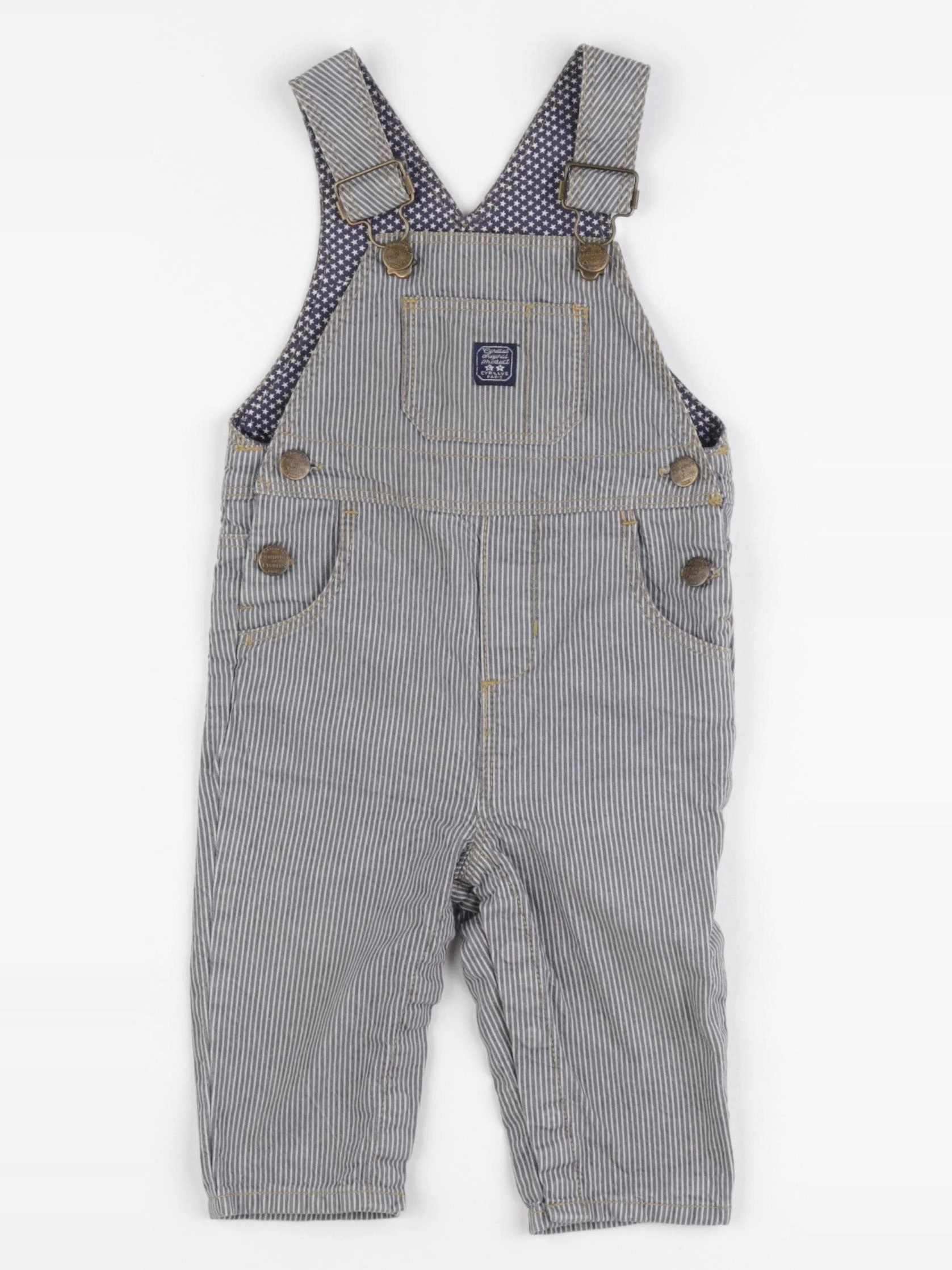 Cyrillus - salopette bleu - 9 mois
