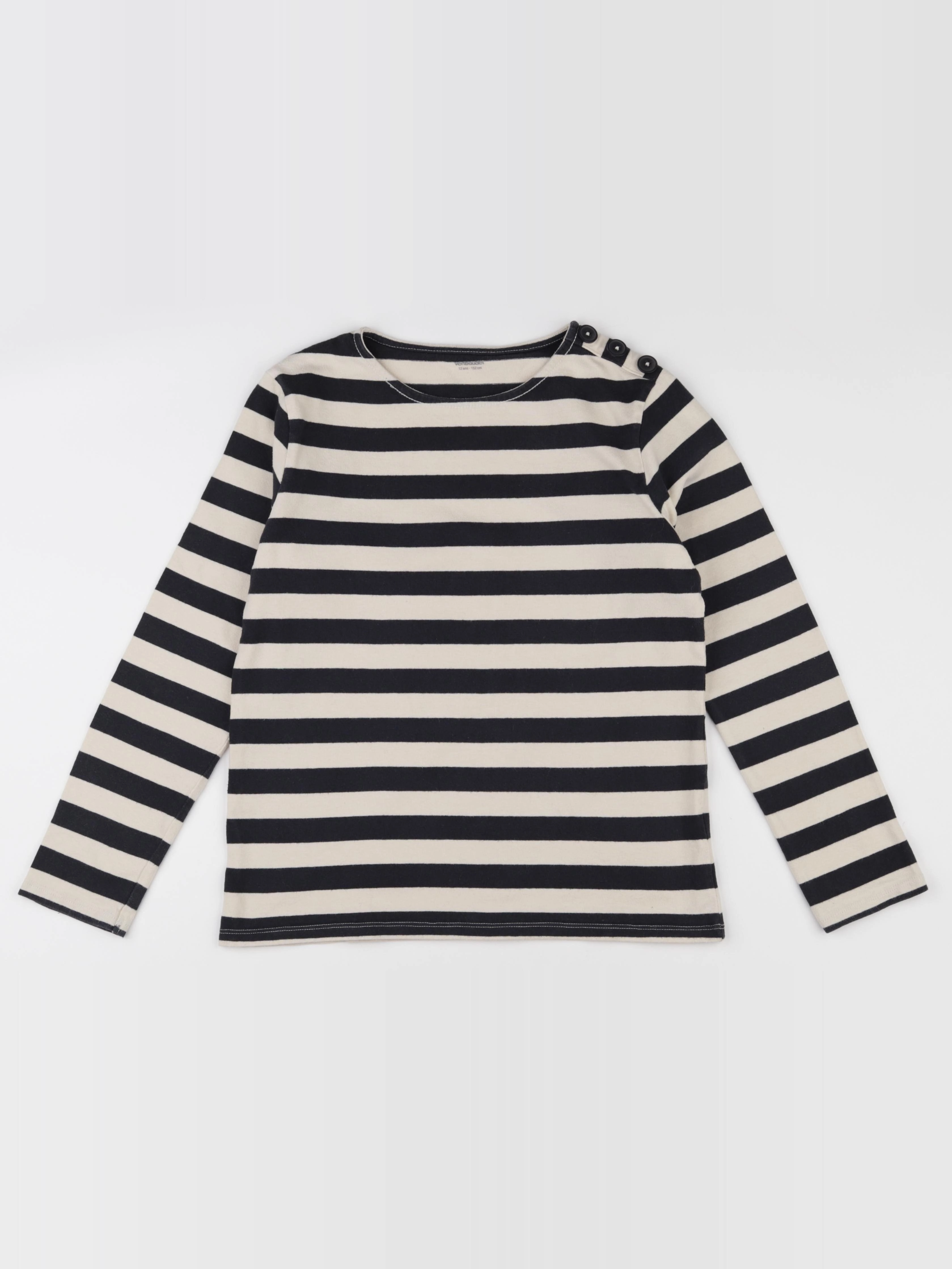 Vertbaudet - tee-shirt beige, noir - 12 ans