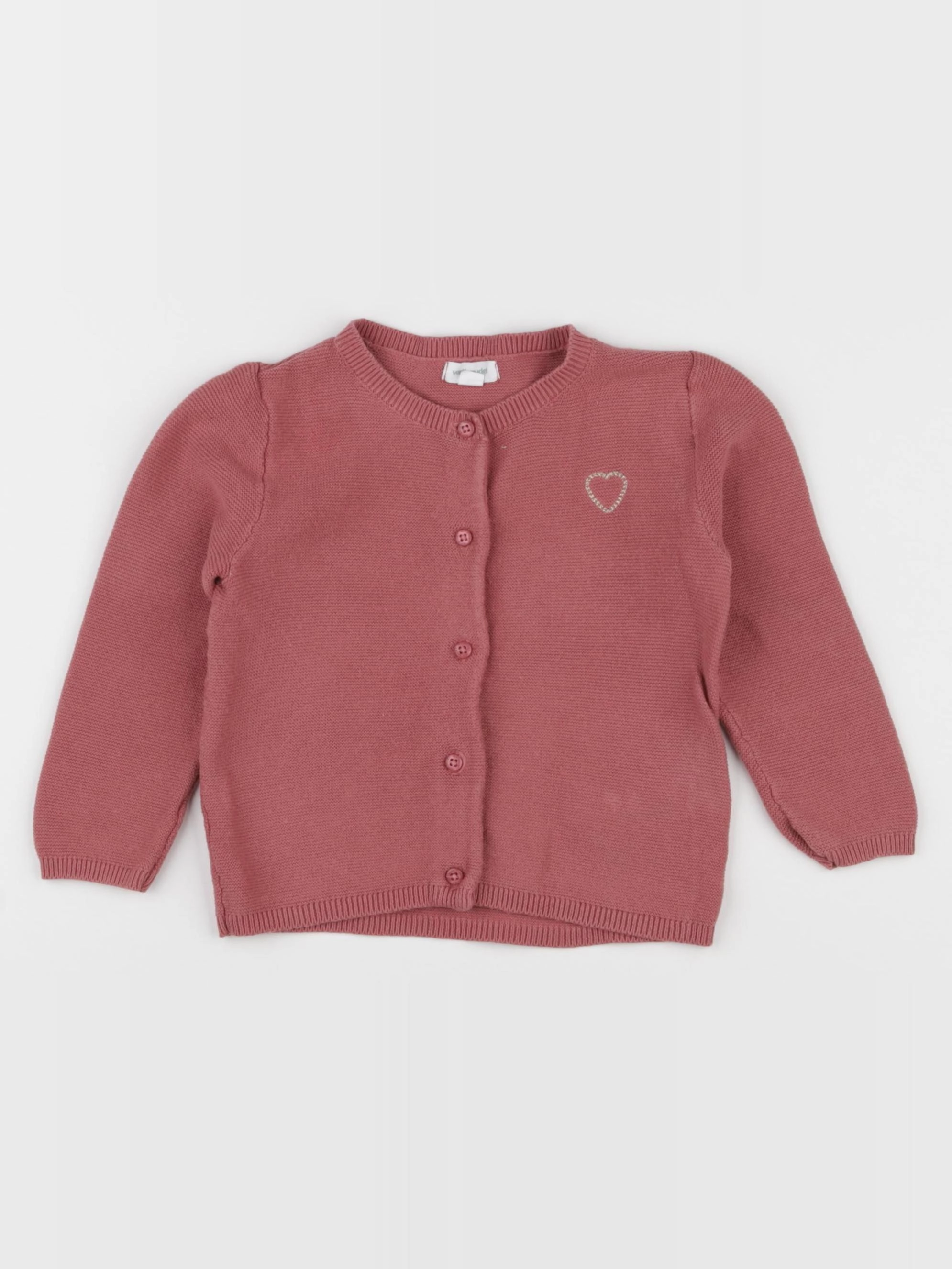 Vertbaudet - gilet rose - 18 mois