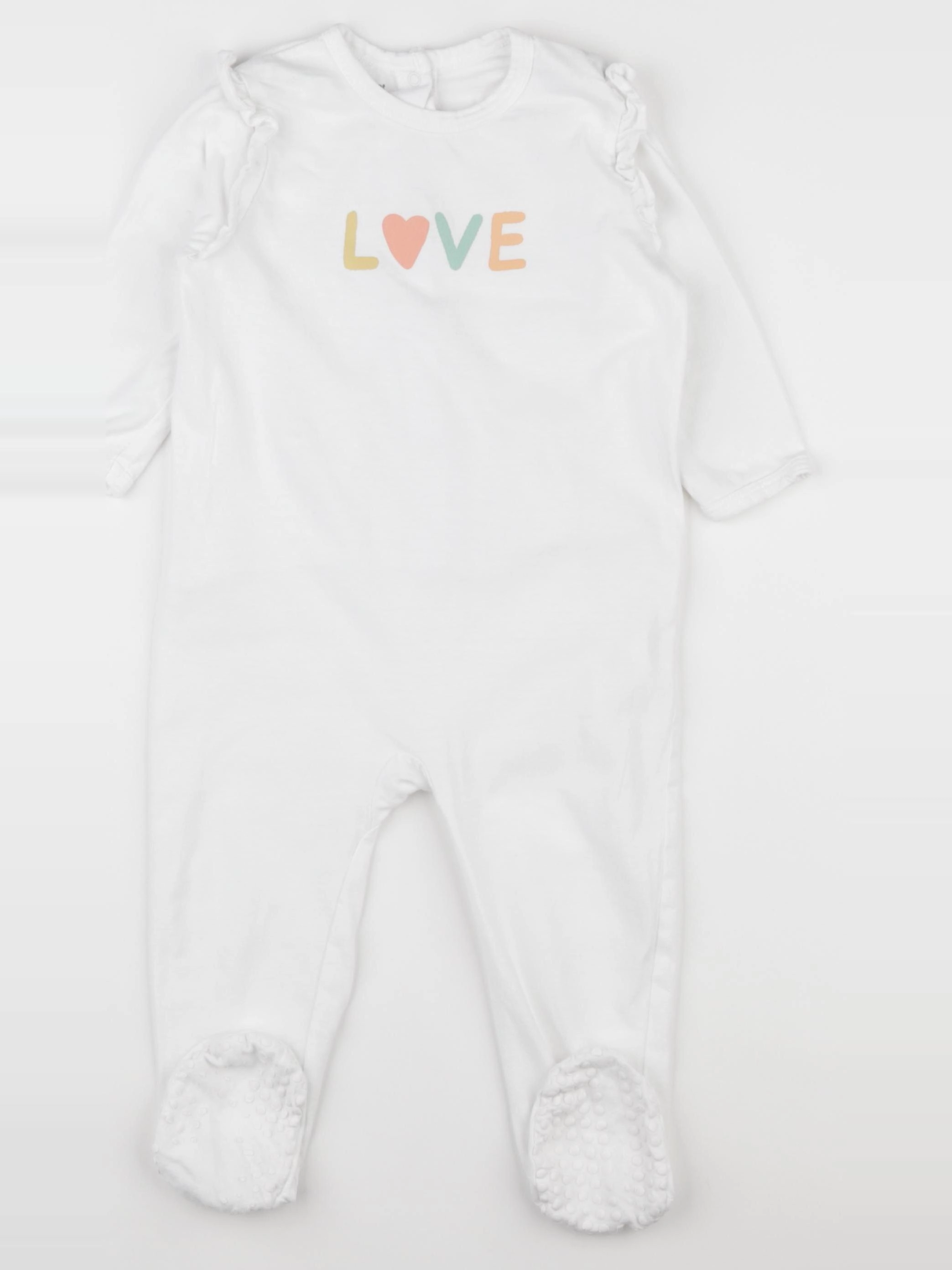 Vertbaudet - pyjama coton blanc - 18 mois