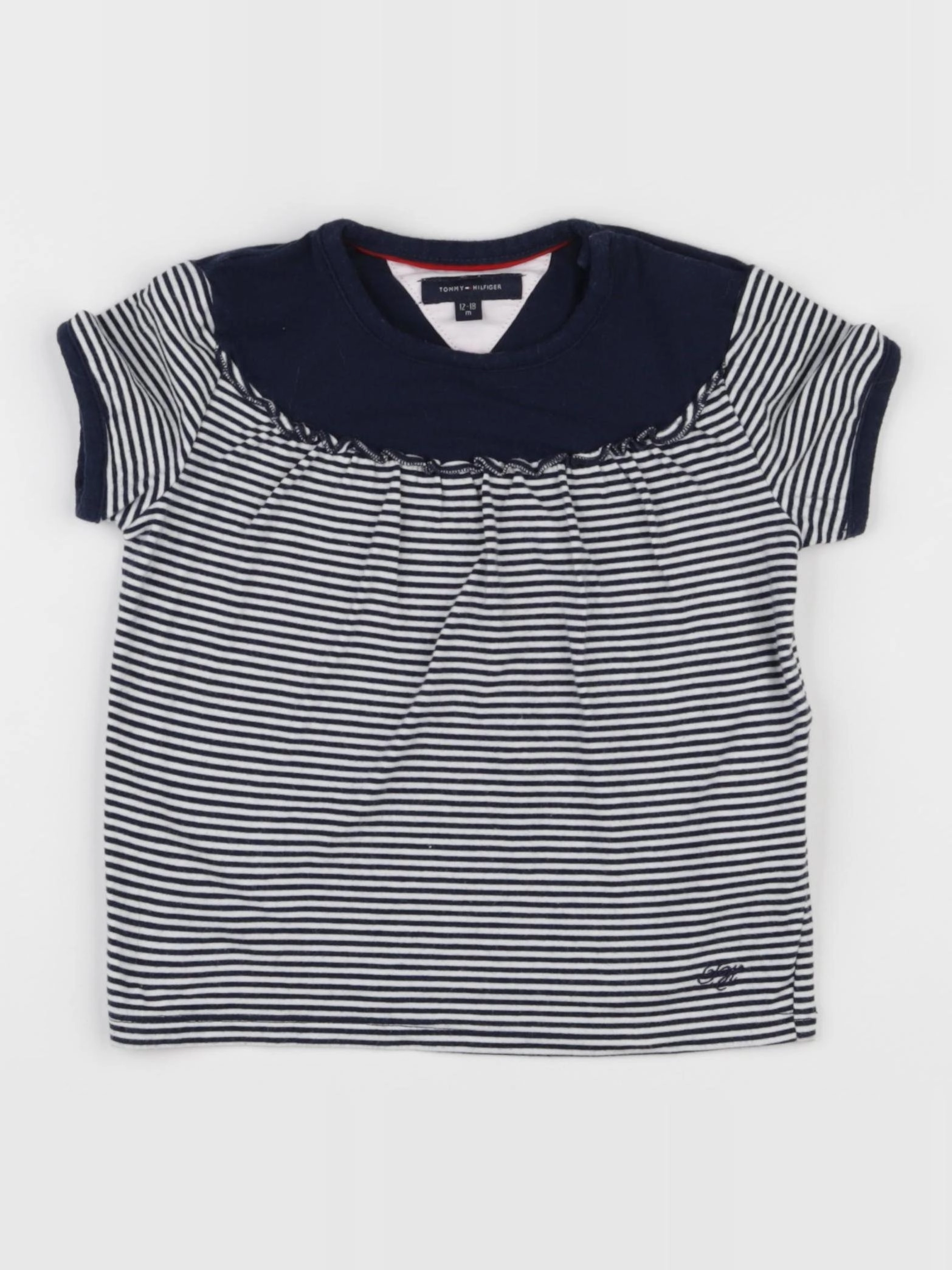 Tommy Hilfiger - tee-shirt blanc, bleu - 12/18 mois