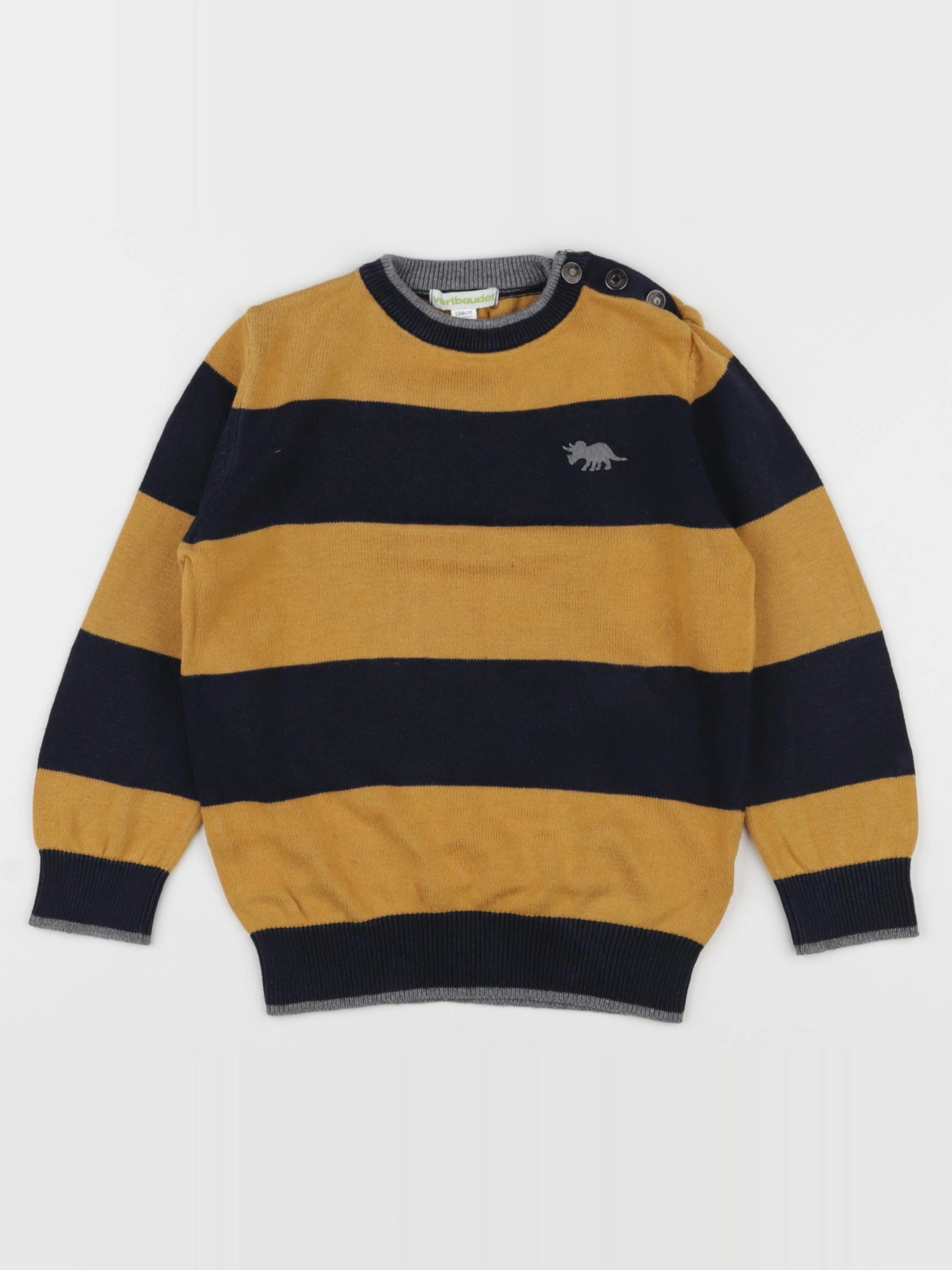 Vertbaudet - pull bleu, jaune - 4 ans