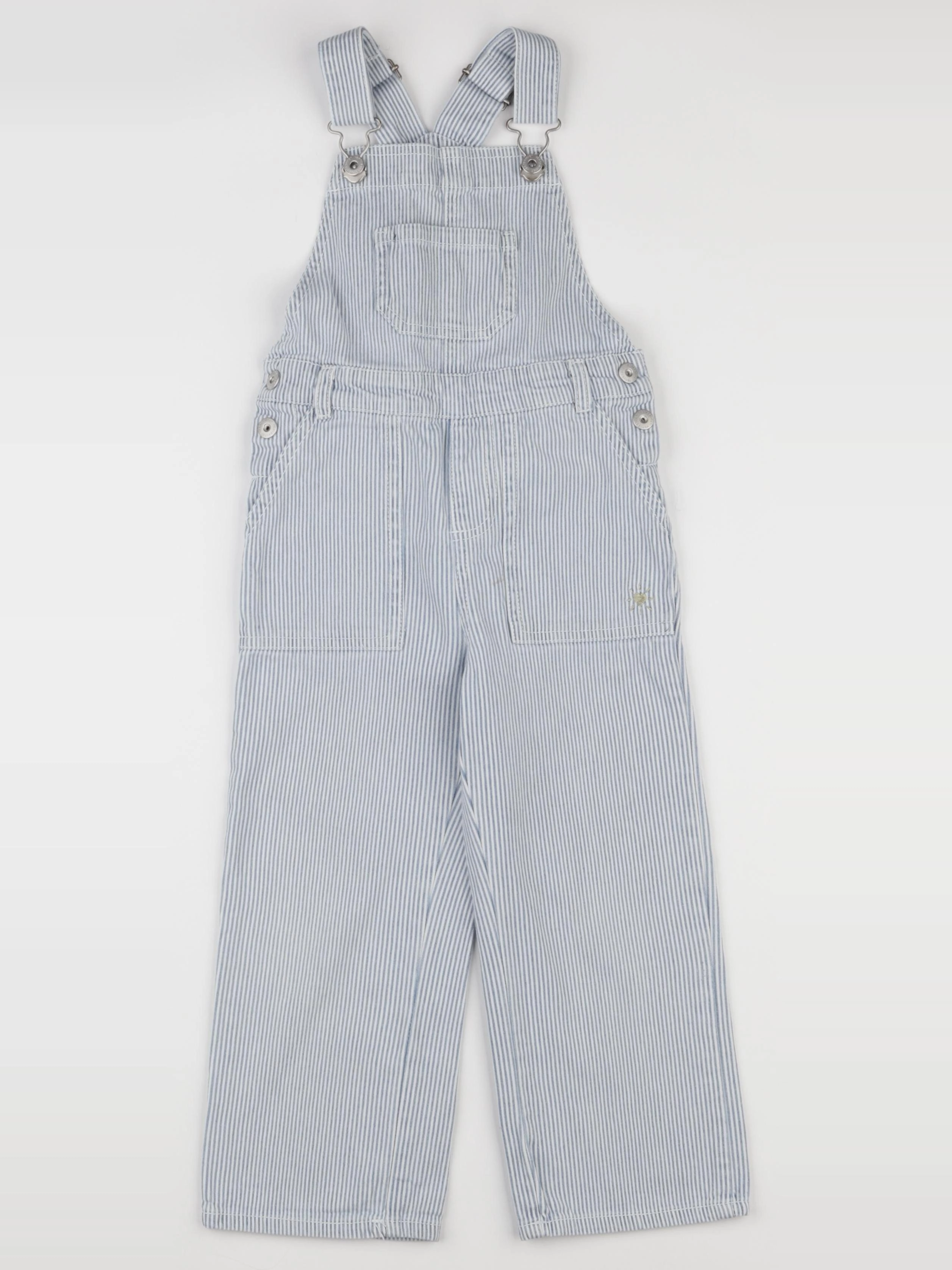Vertbaudet - salopette bleu, blanc - 4 ans