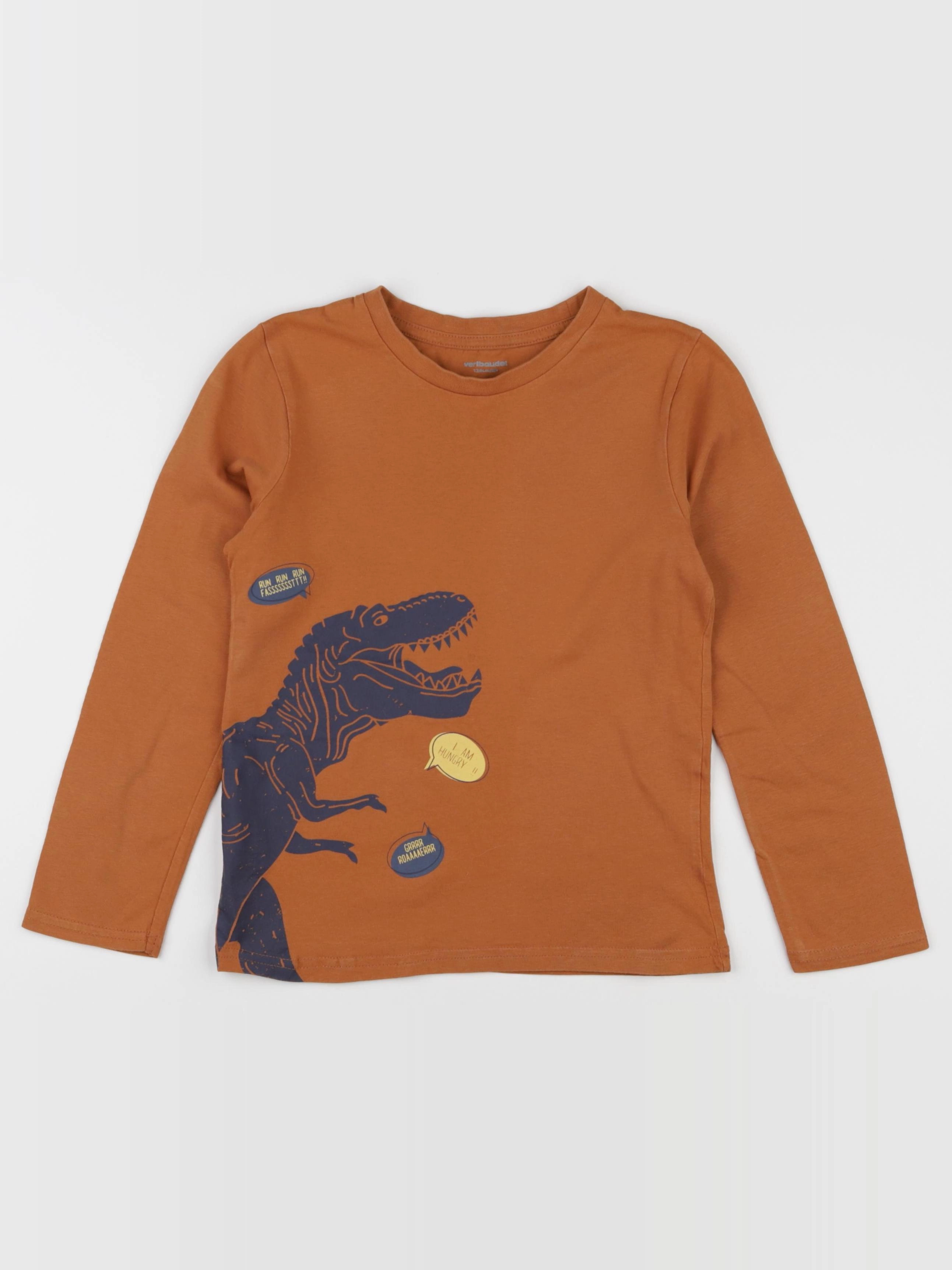 Vertbaudet - tee-shirt marron - 8 ans