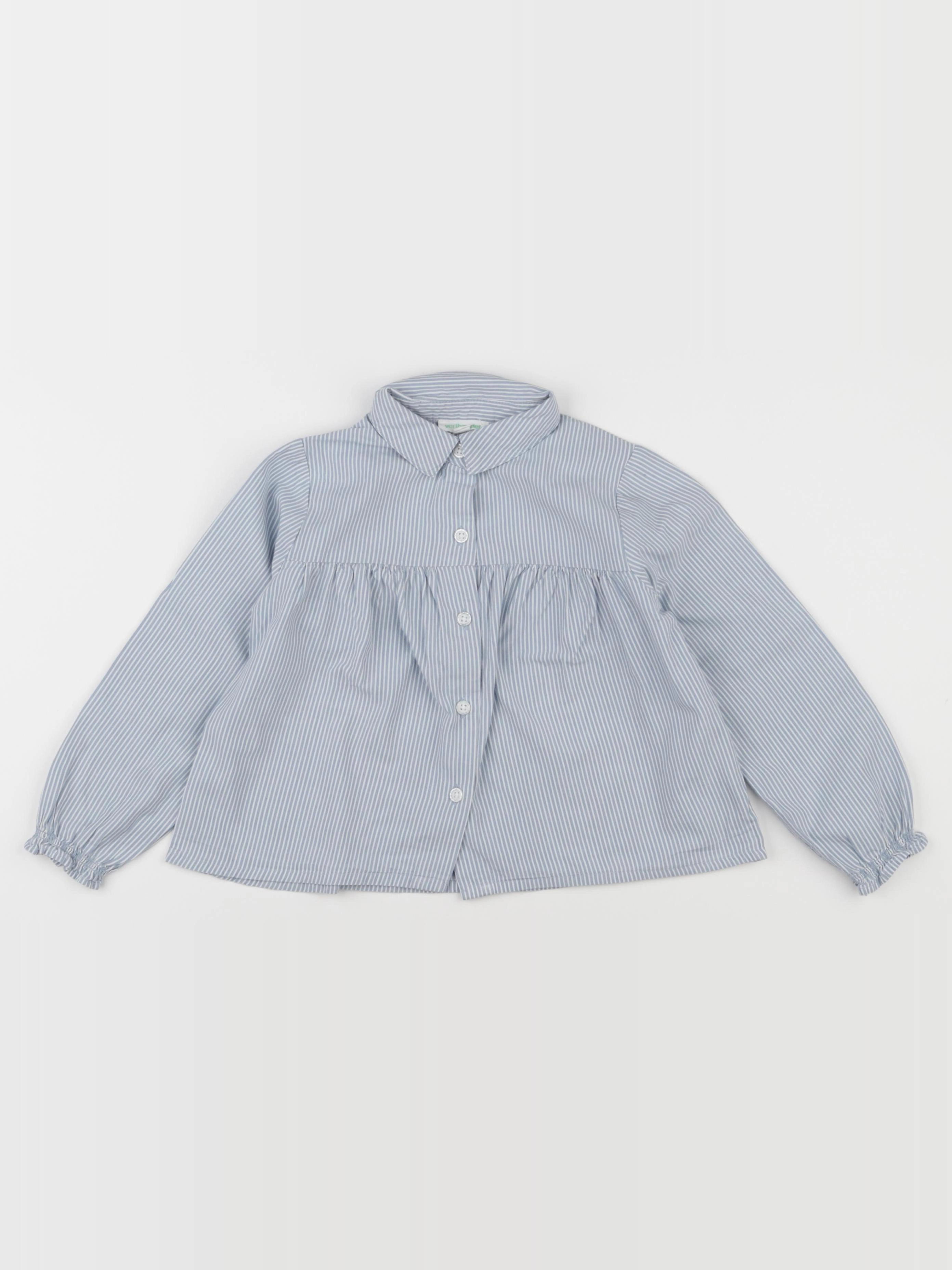 Vertbaudet - blouse blanc, bleu - 4 ans