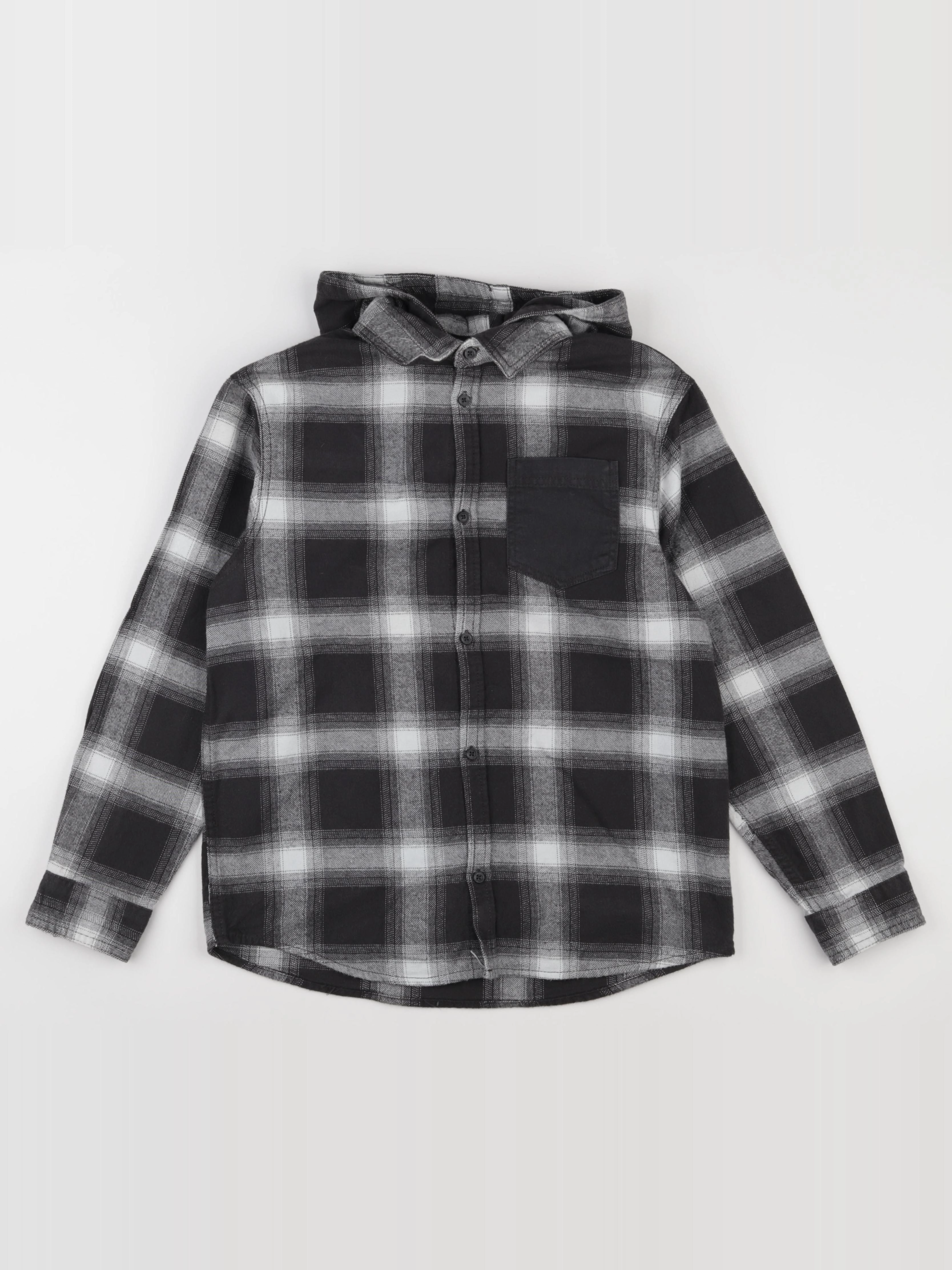 Vertbaudet - chemise blanc, gris - 12 ans