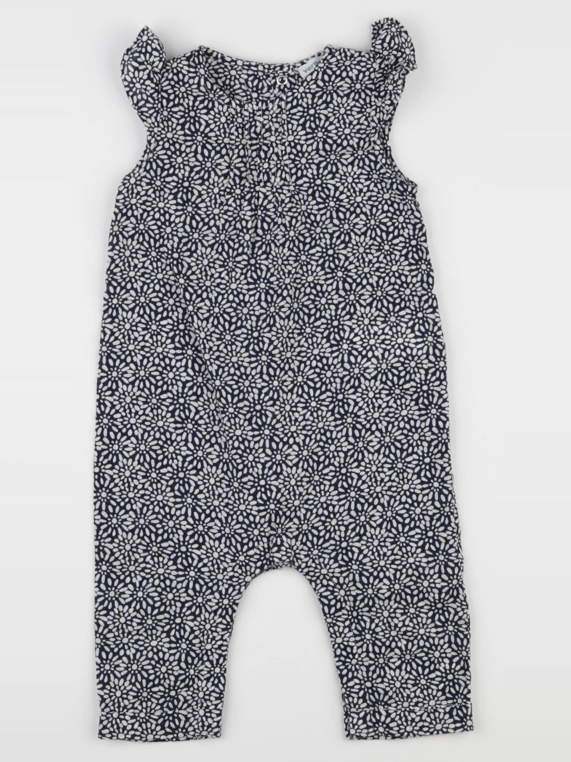 Vertbaudet - combinaison bleu, blanc - 18 mois