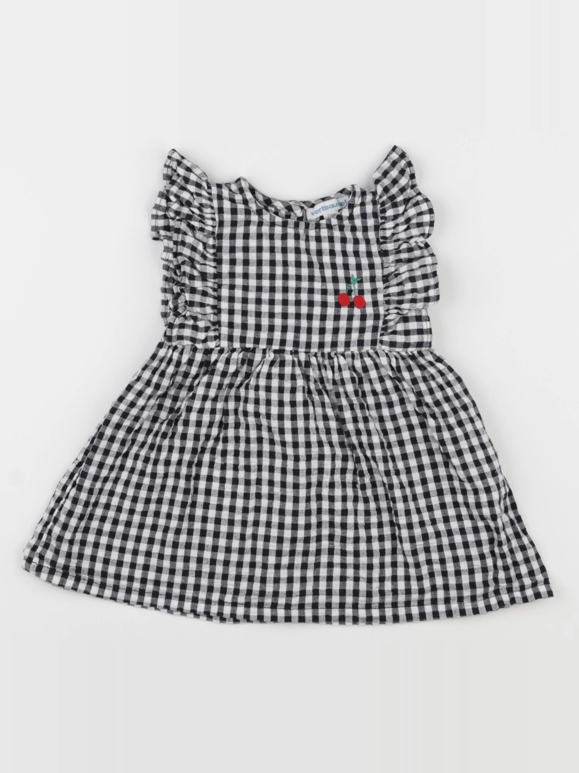 Vertbaudet - robe blanc, noir - 9 mois