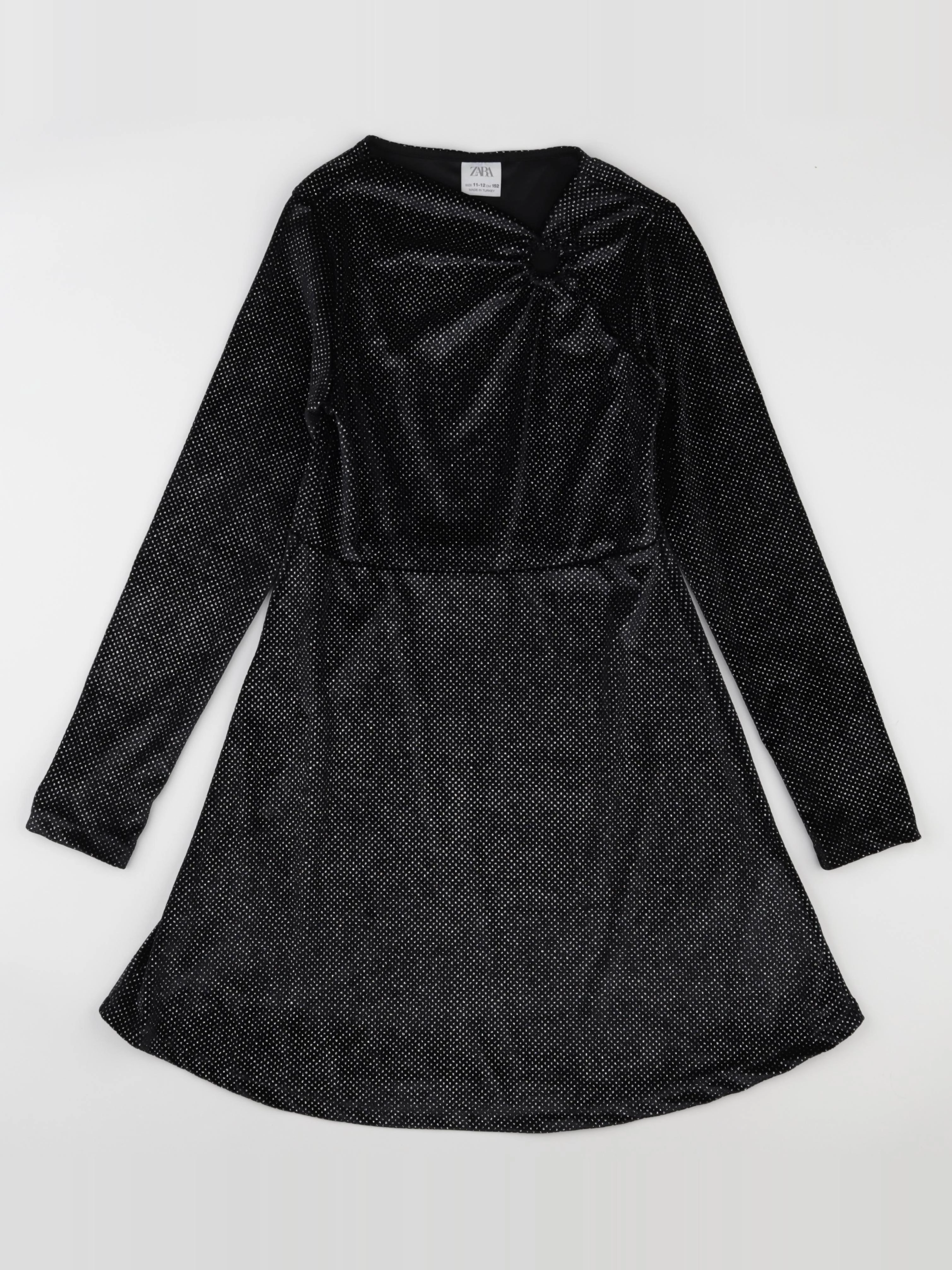 Zara - robe noir, or - 11/12 ans