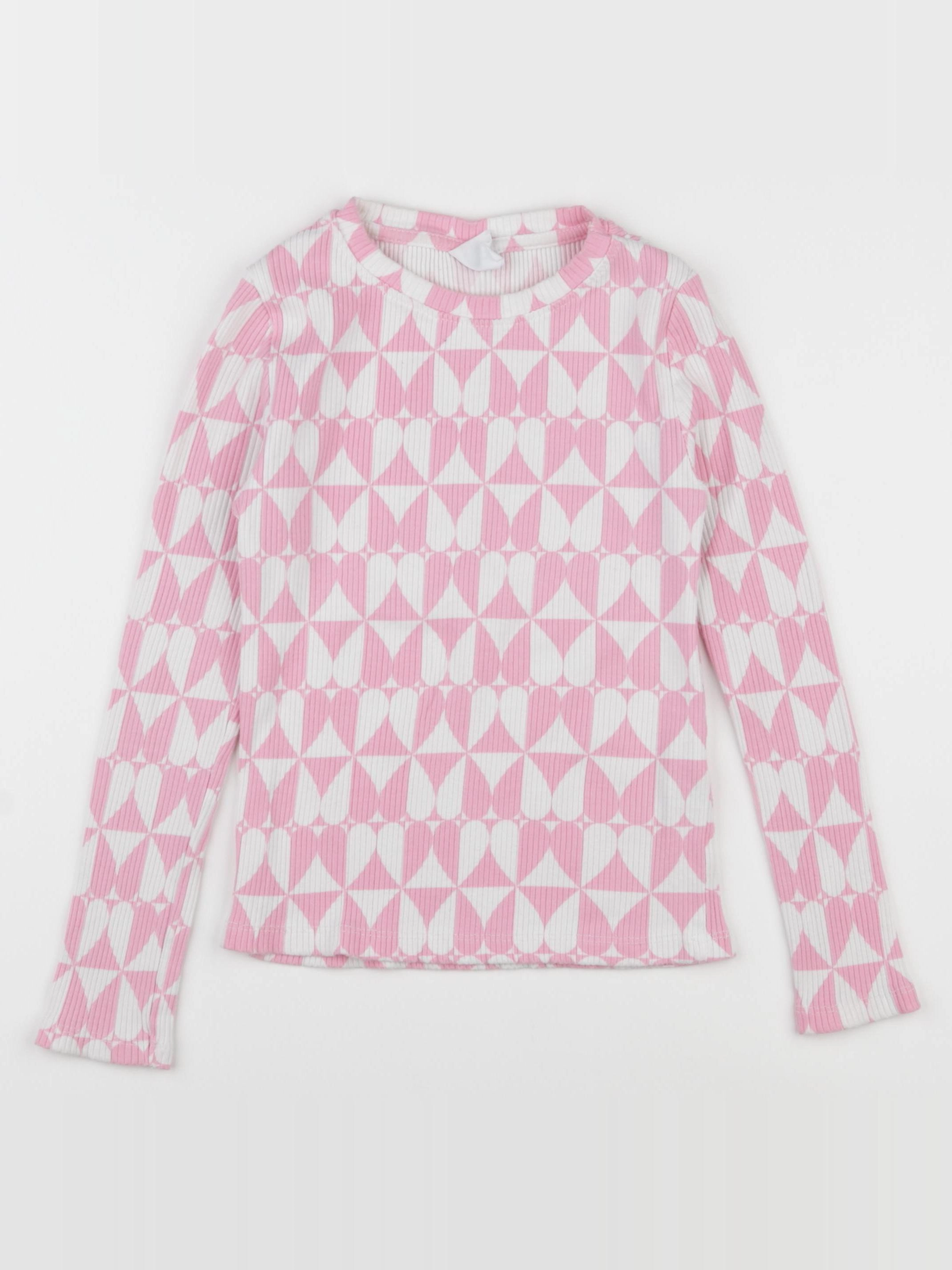 Zara - tee-shirt blanc, rose - 9 ans
