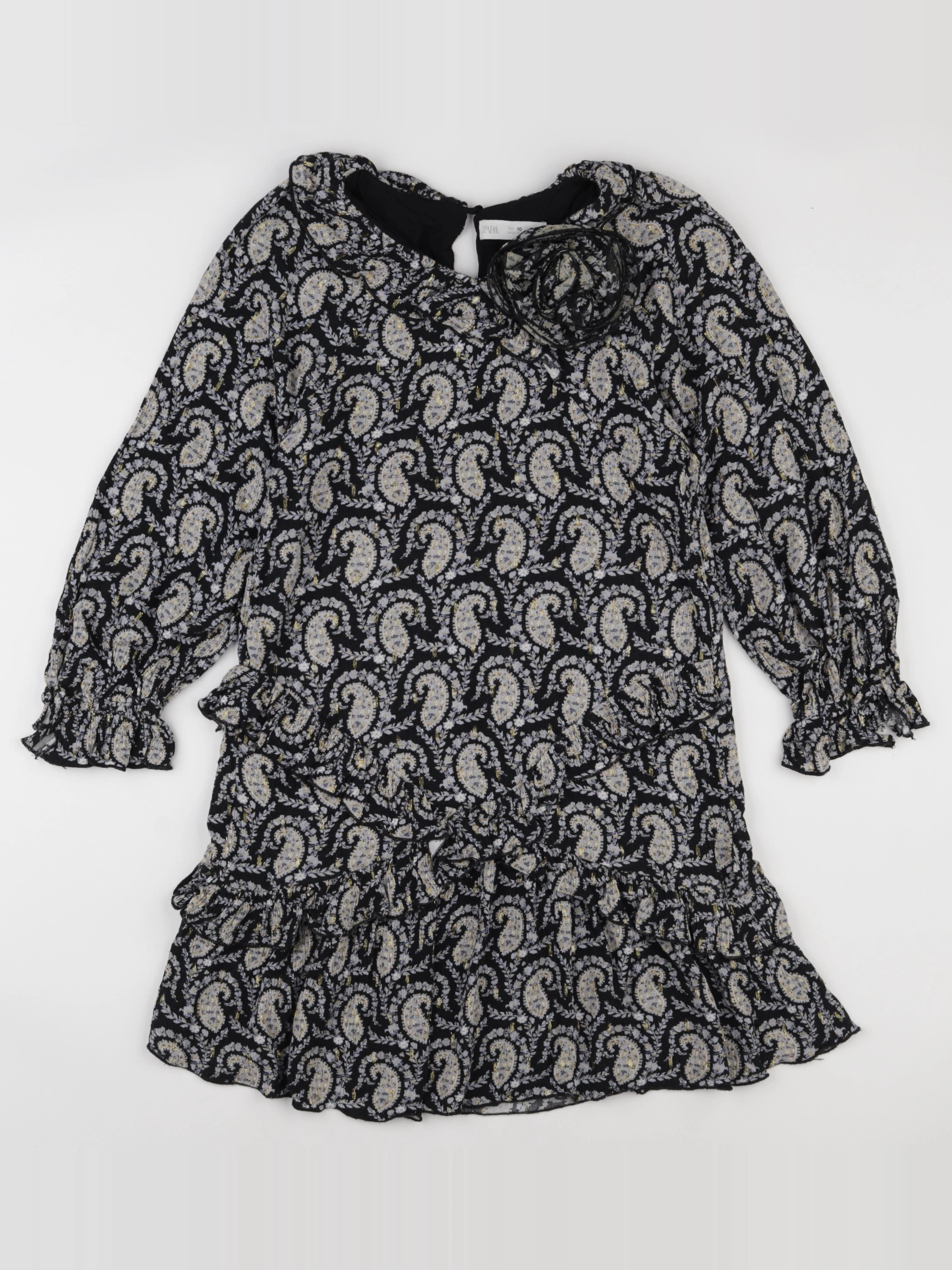 Zara - robe noir, or - 10 ans