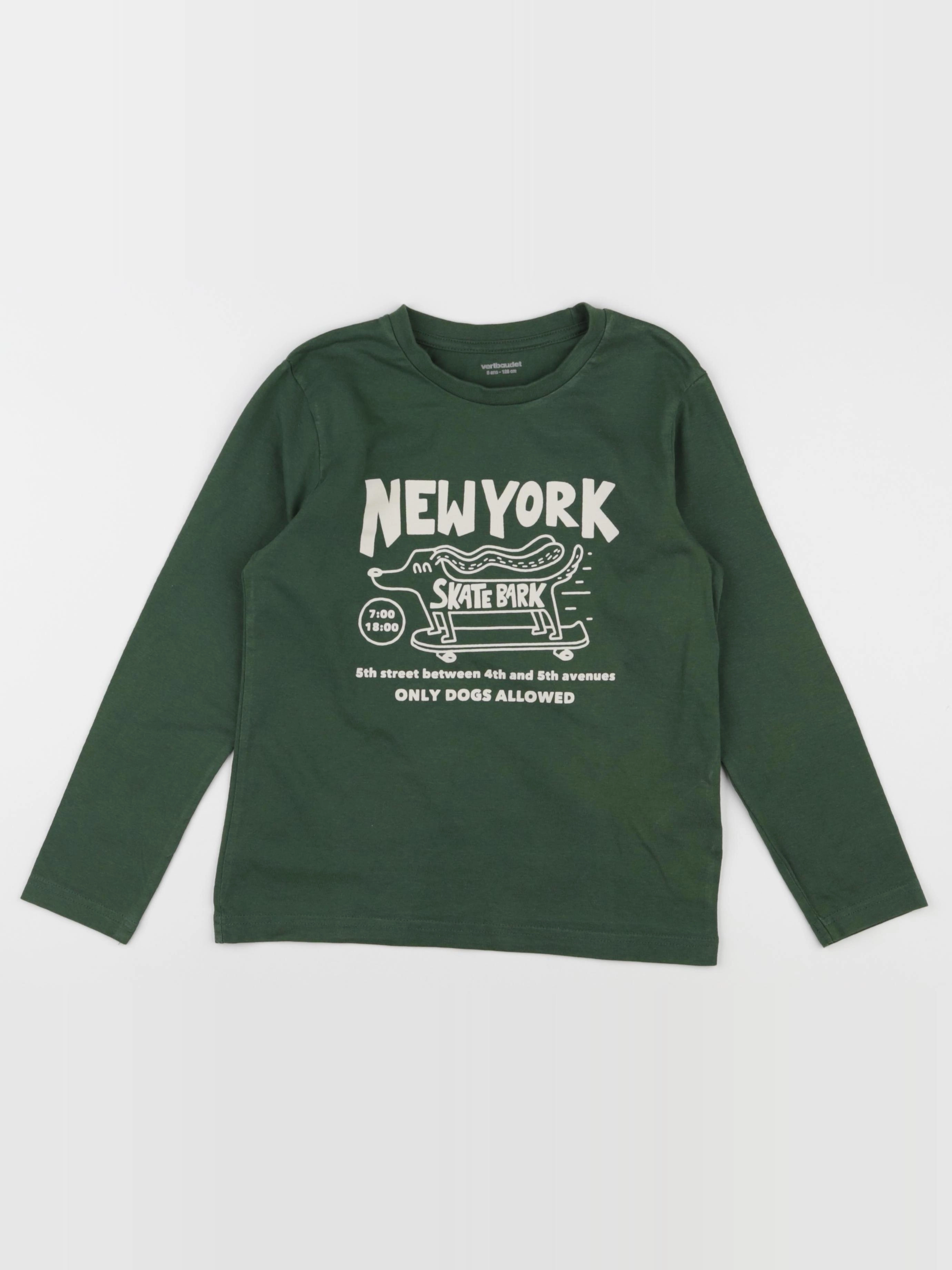 Vertbaudet - tee-shirt vert - 8 ans