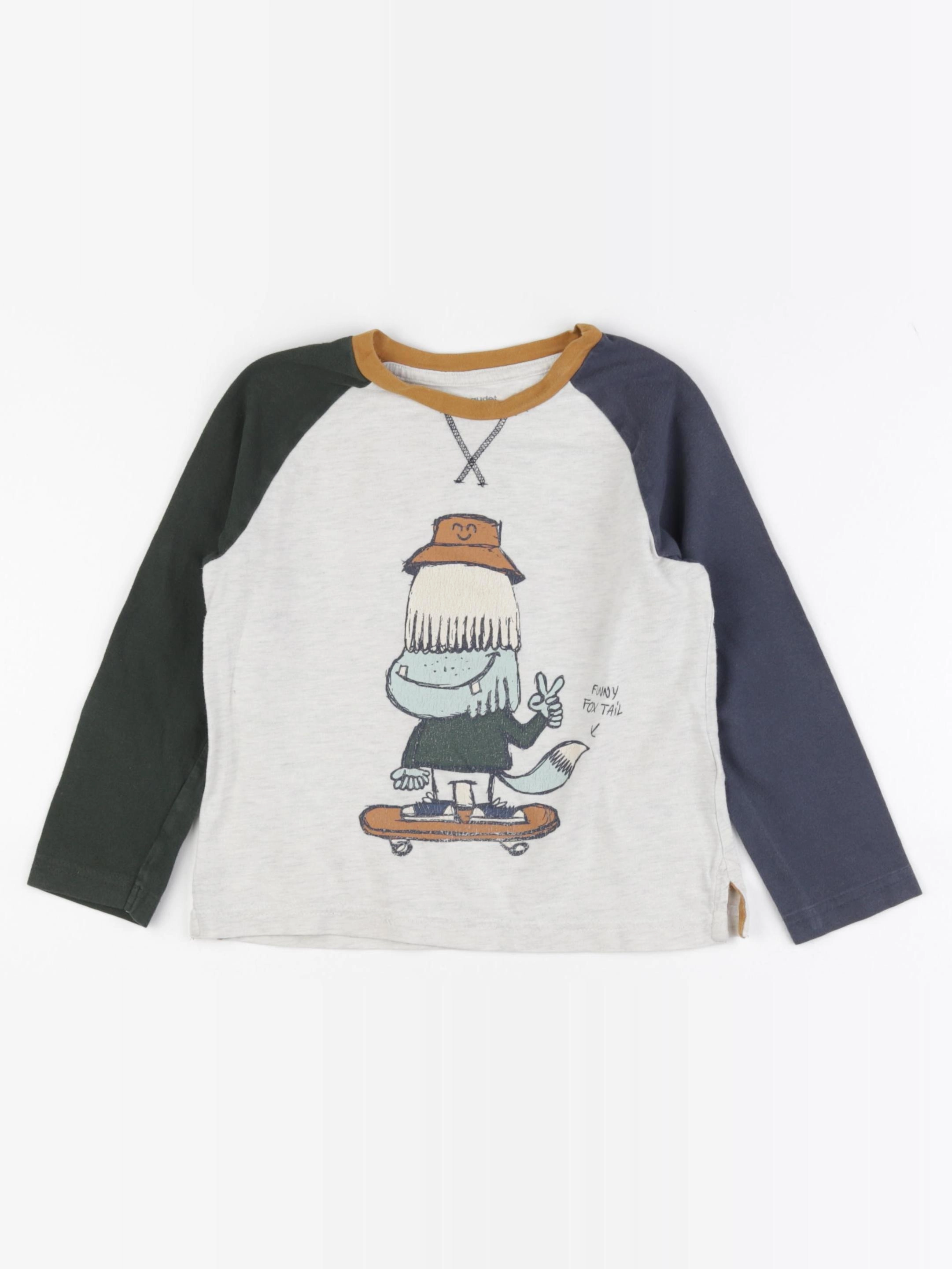 Vertbaudet - tee-shirt gris, bleu - 5 ans