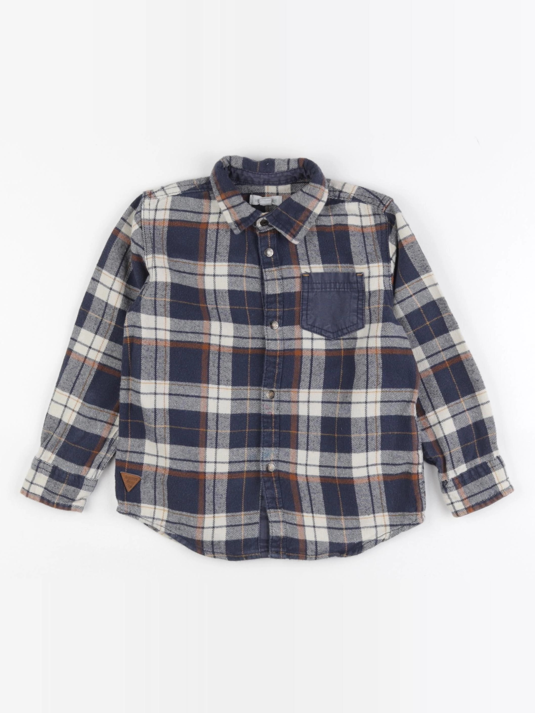 Vertbaudet - chemise blanc, bleu - 5 ans