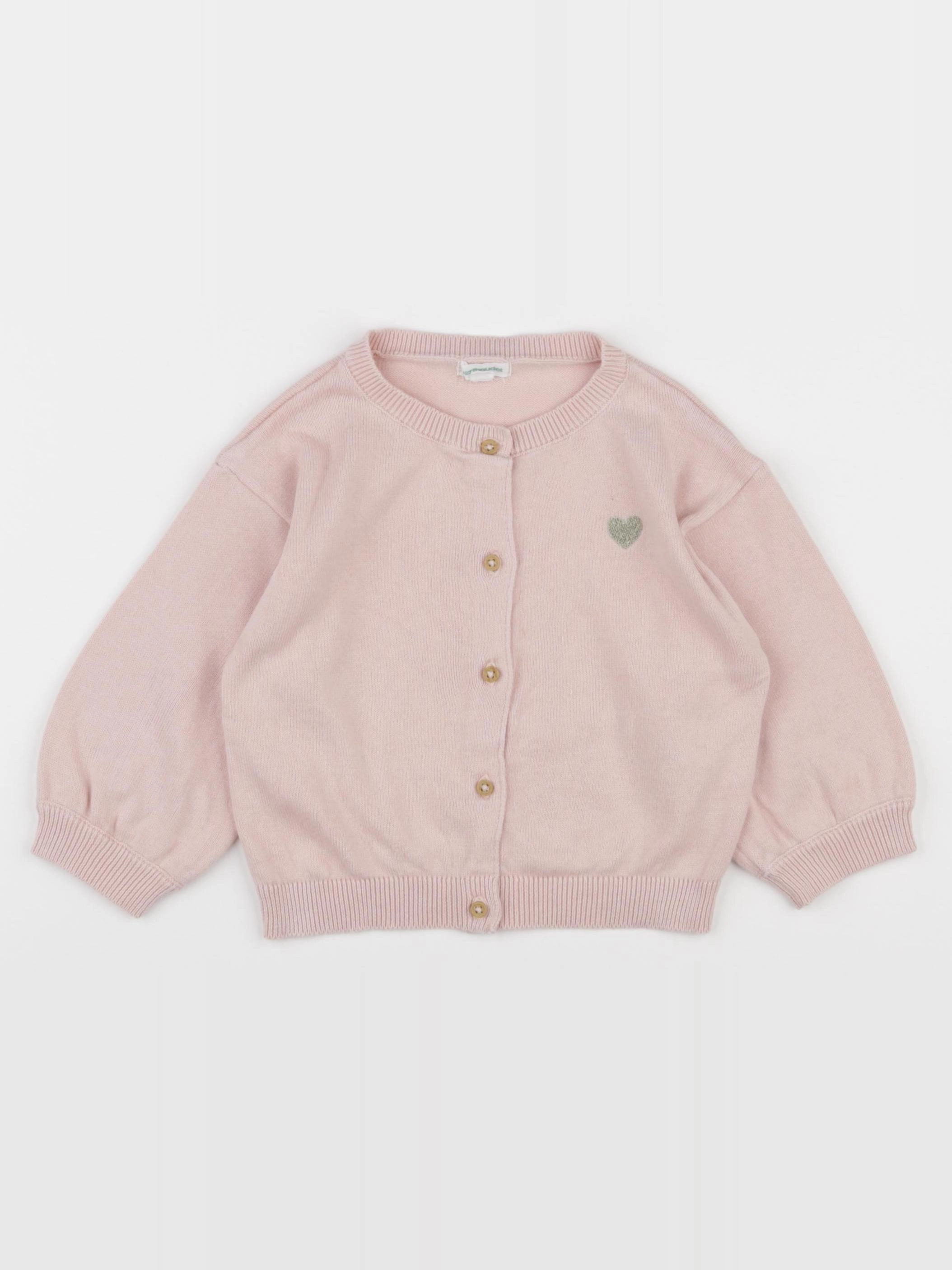 Vertbaudet - gilet rose - 18 mois