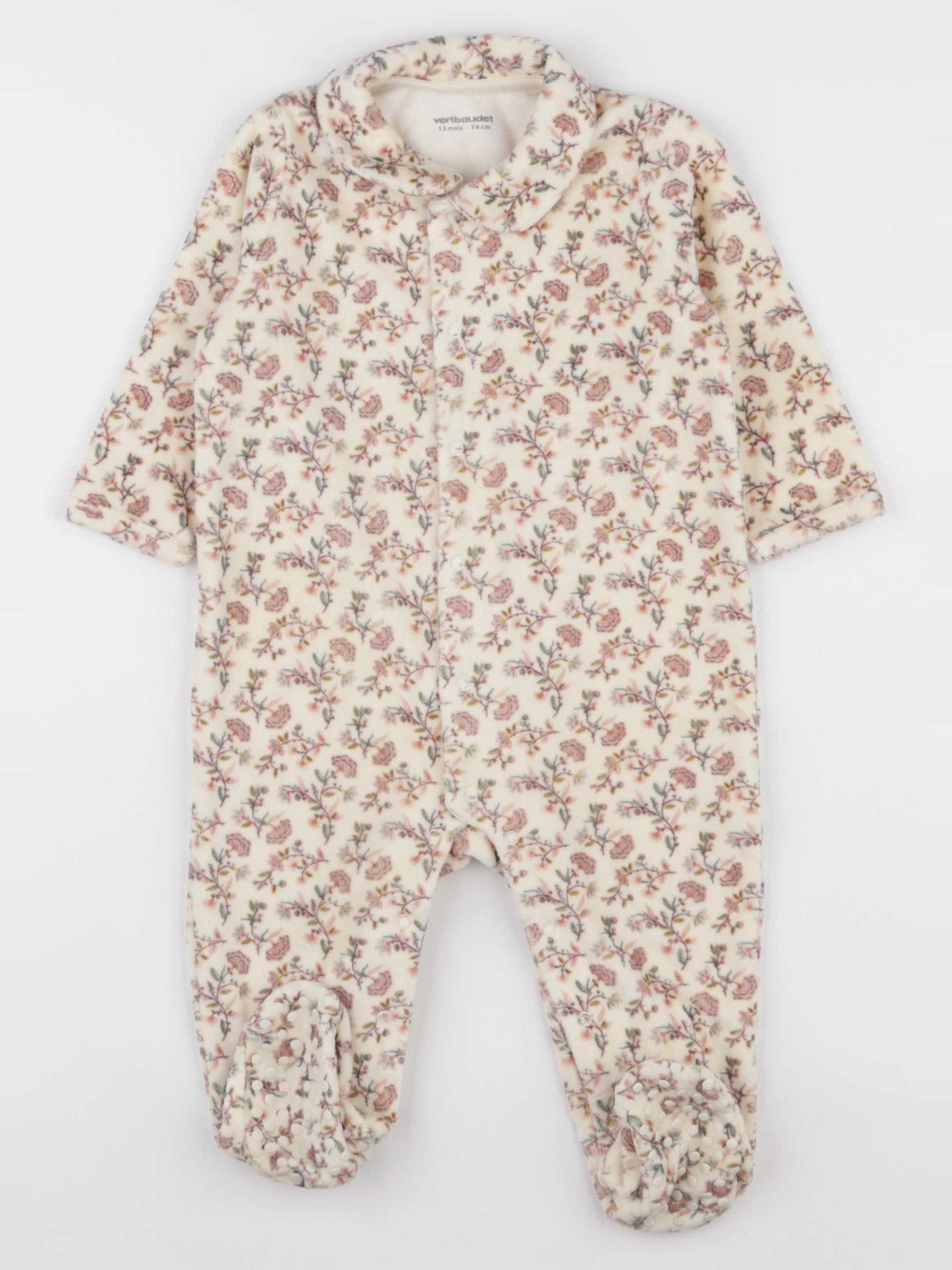 Vertbaudet - pyjama velours multicolore - 12 mois
