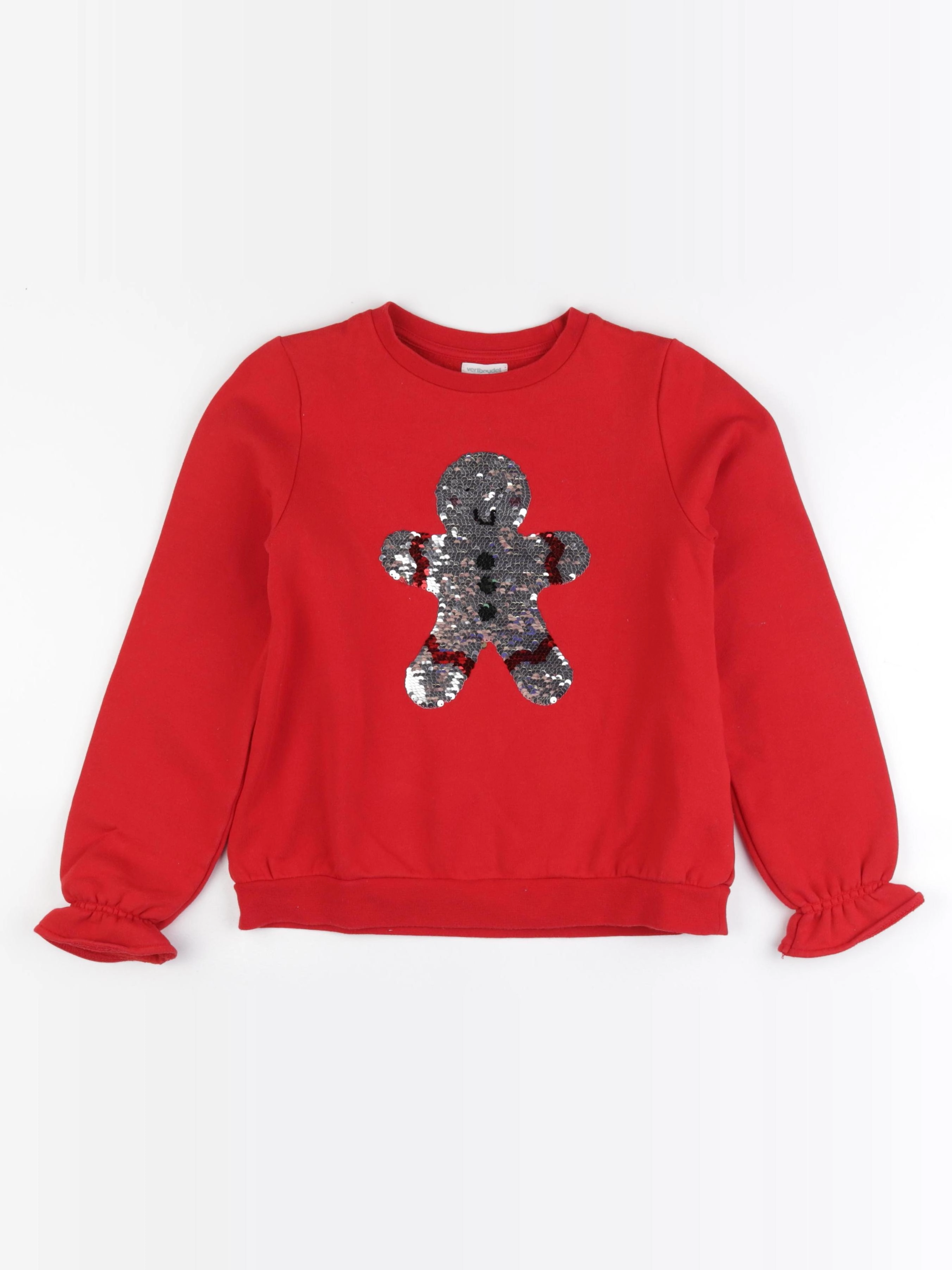 Vertbaudet - sweat rouge - 10 ans