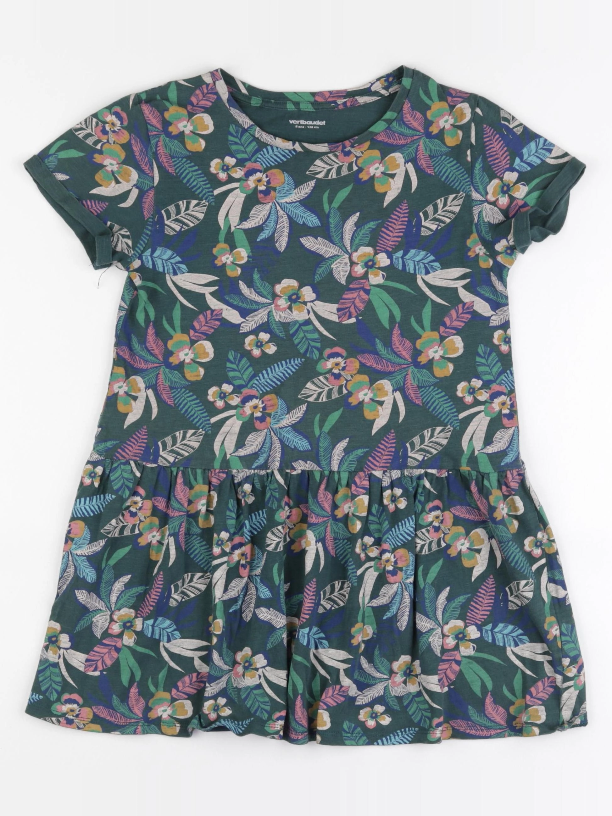 Vertbaudet - robe multicolore - 8 ans