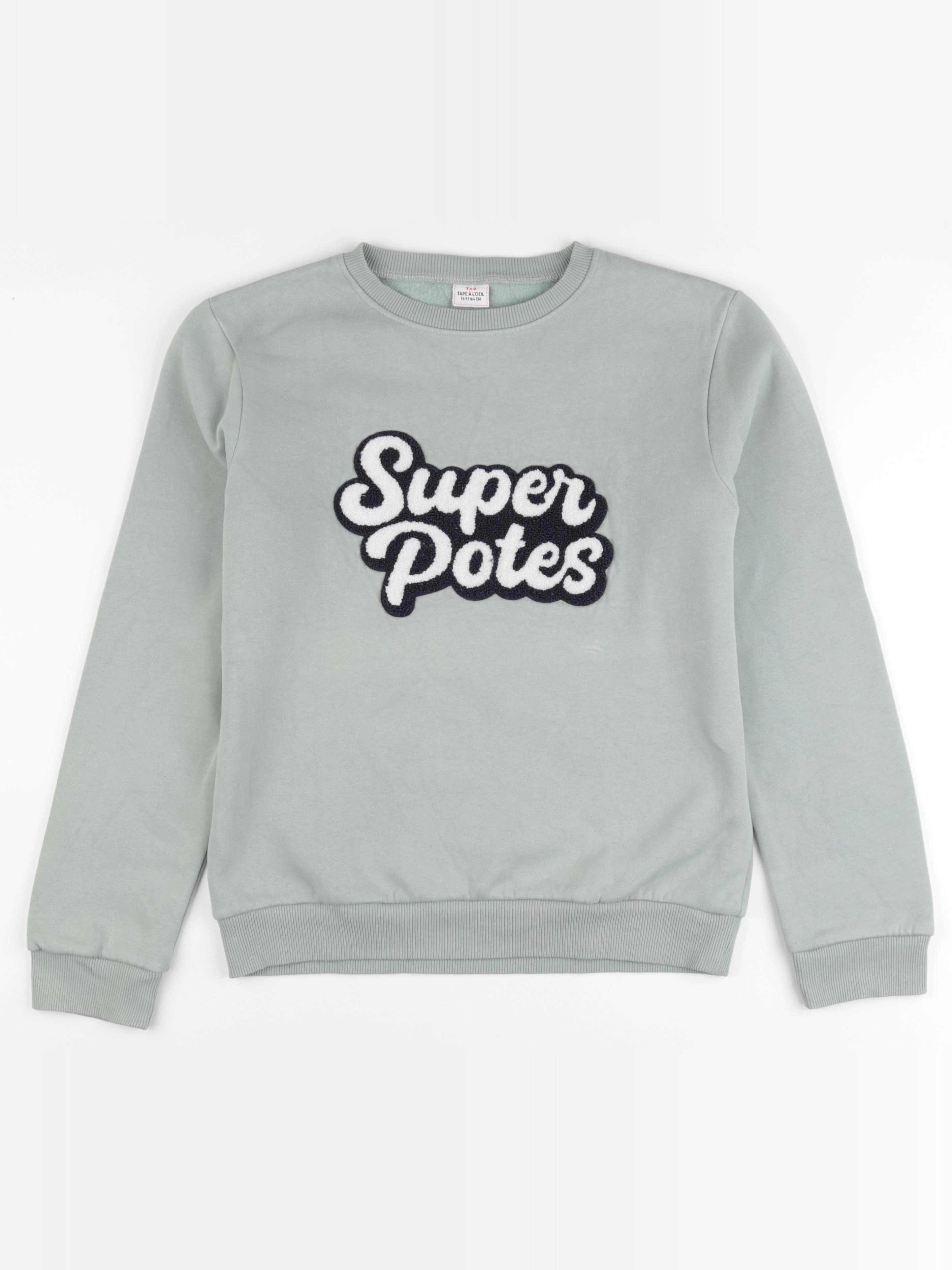 Tape à l'oeil - sweat vert - 14 ans