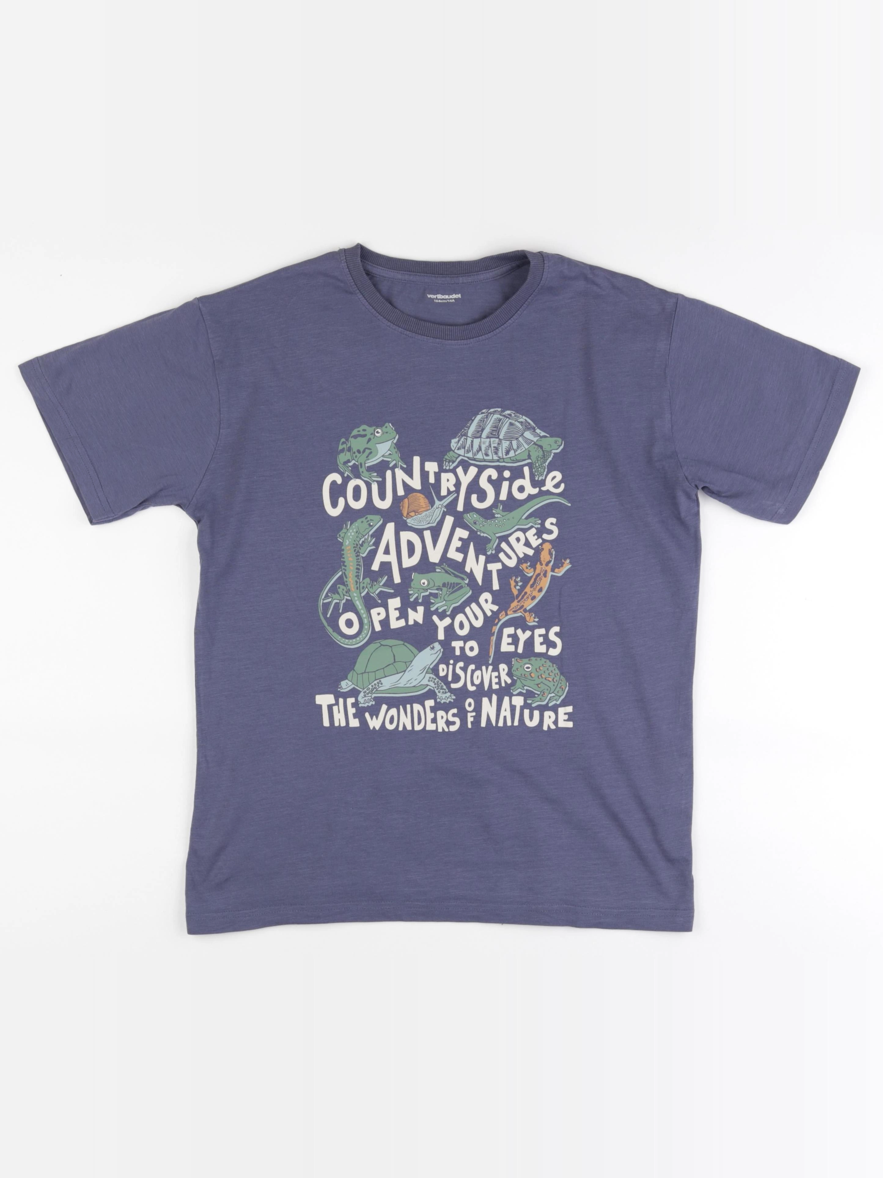 Vertbaudet - tee-shirt bleu - 14 ans