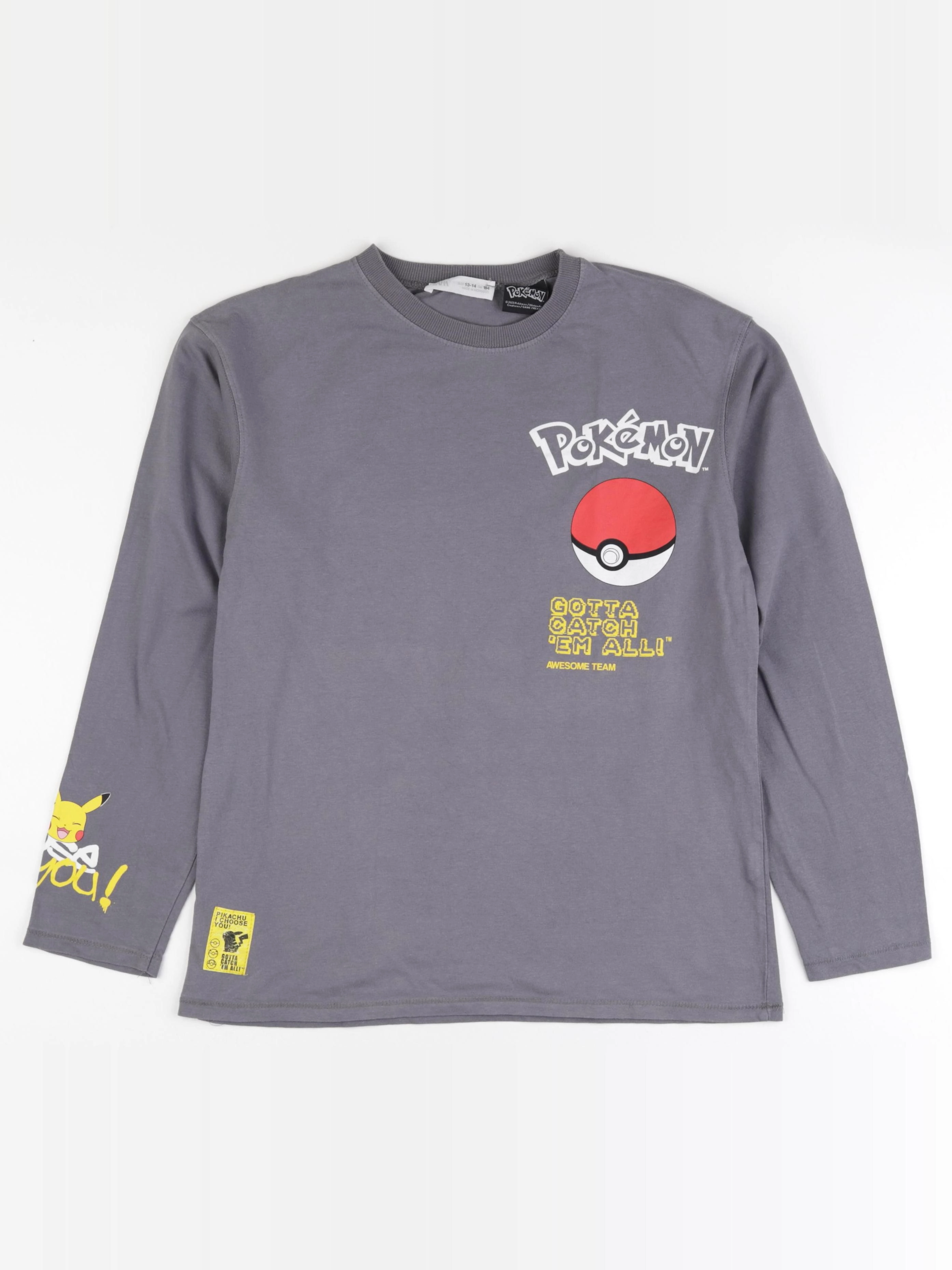 Zara - tee-shirt imprimé au dos gris - 13/14 ans