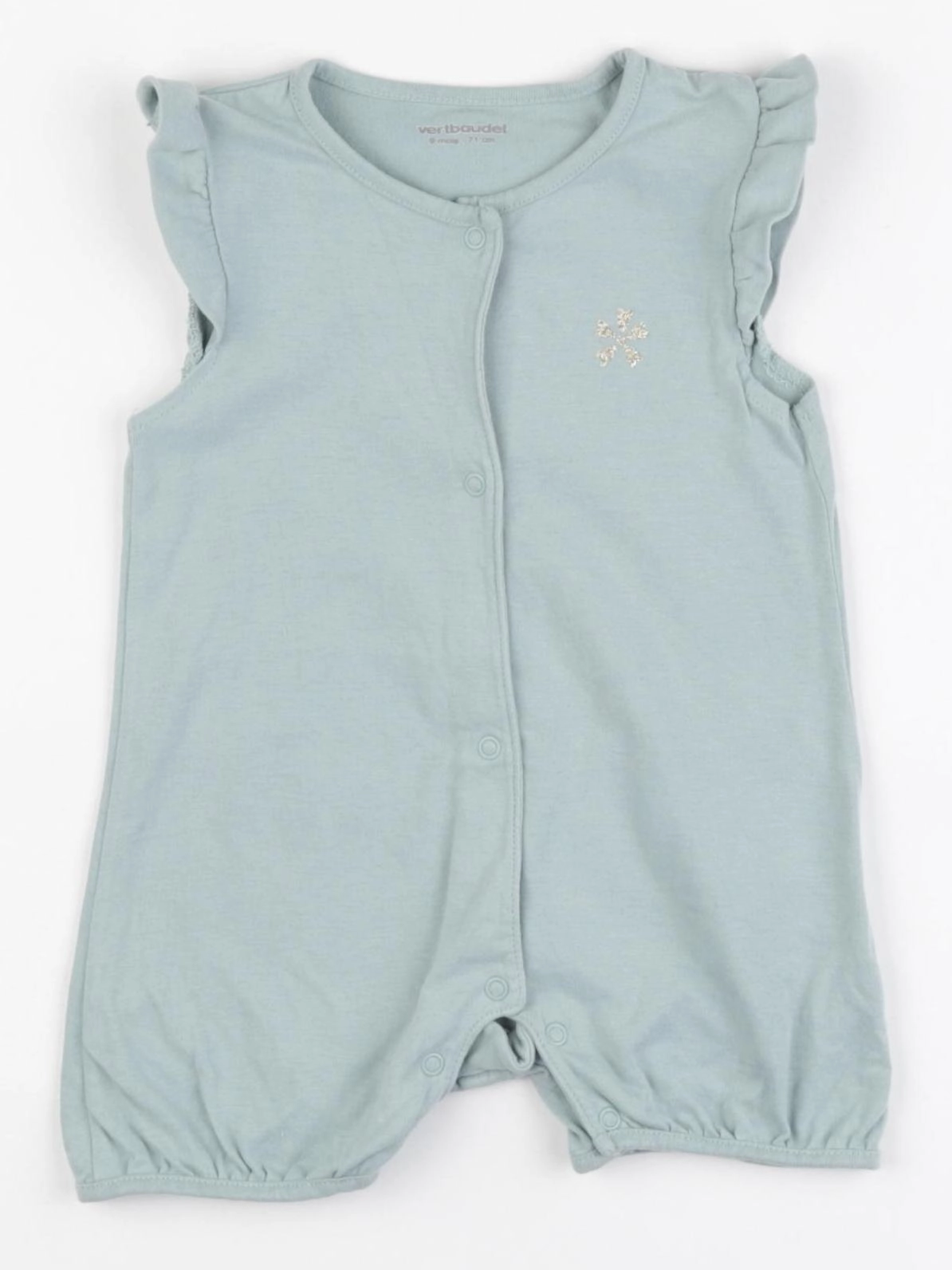 Vertbaudet - pyjama coton vert - 9 mois