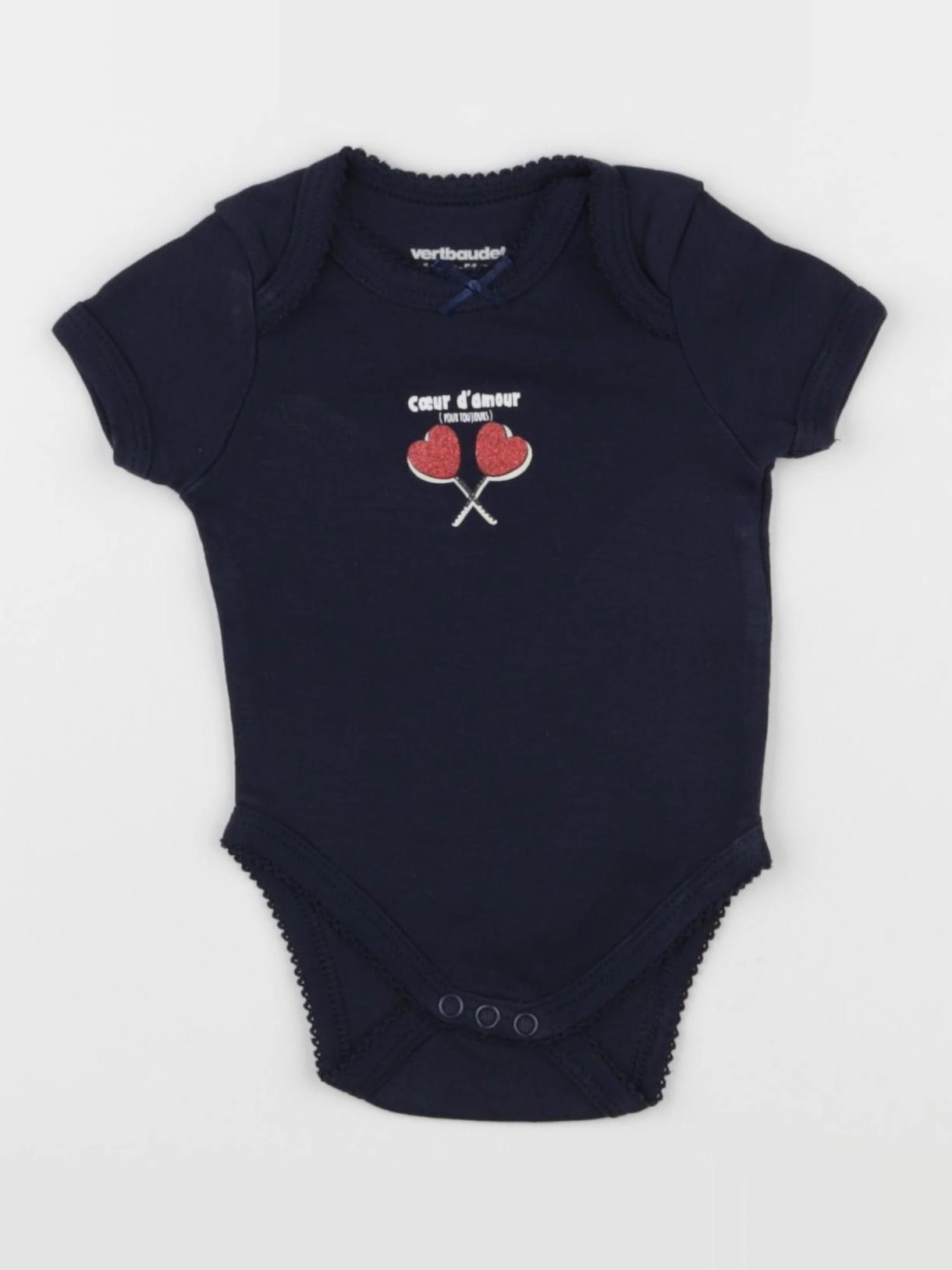 Vertbaudet - body bleu - 1 mois