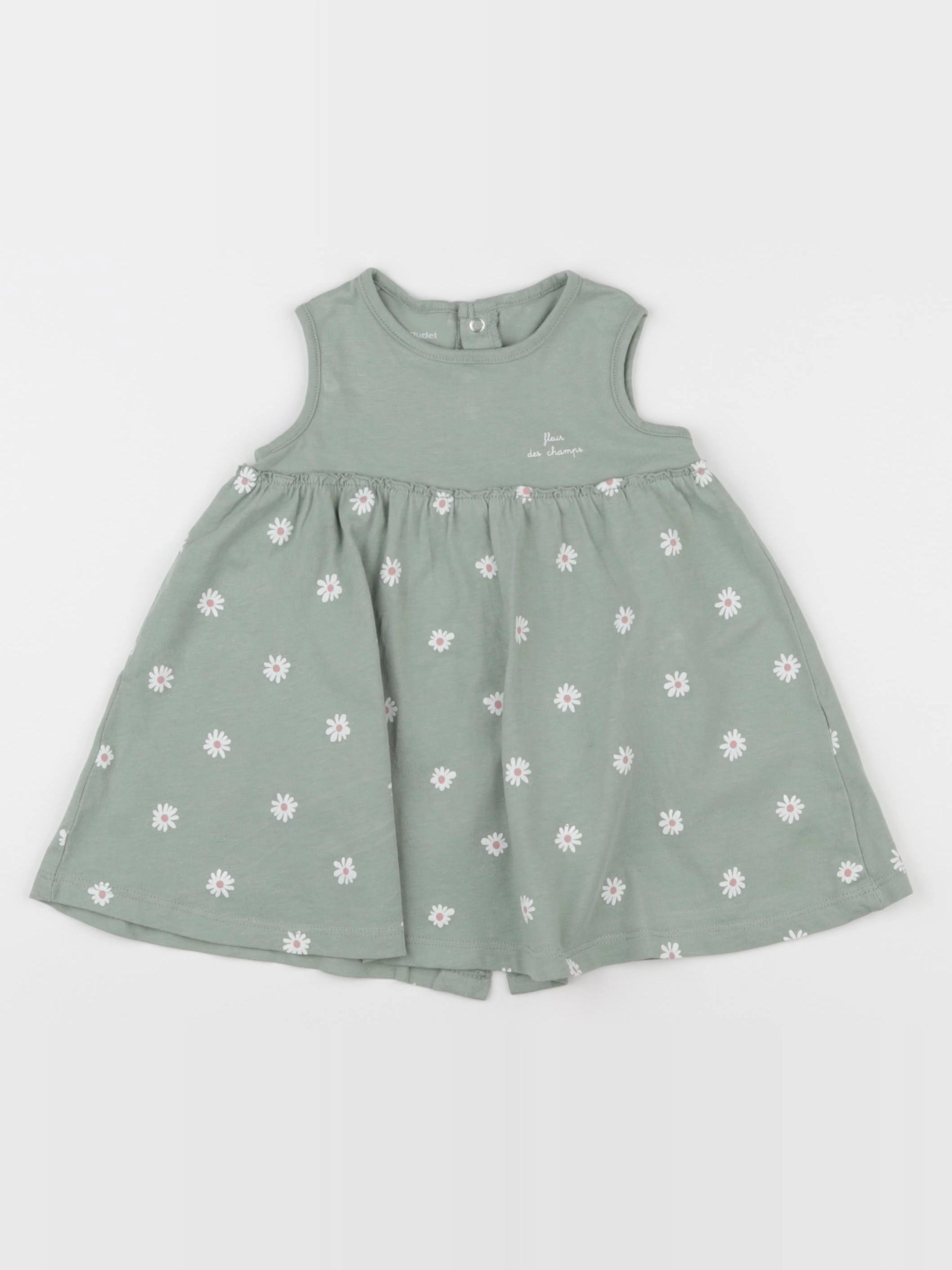 Vertbaudet - robe vert - 9 mois