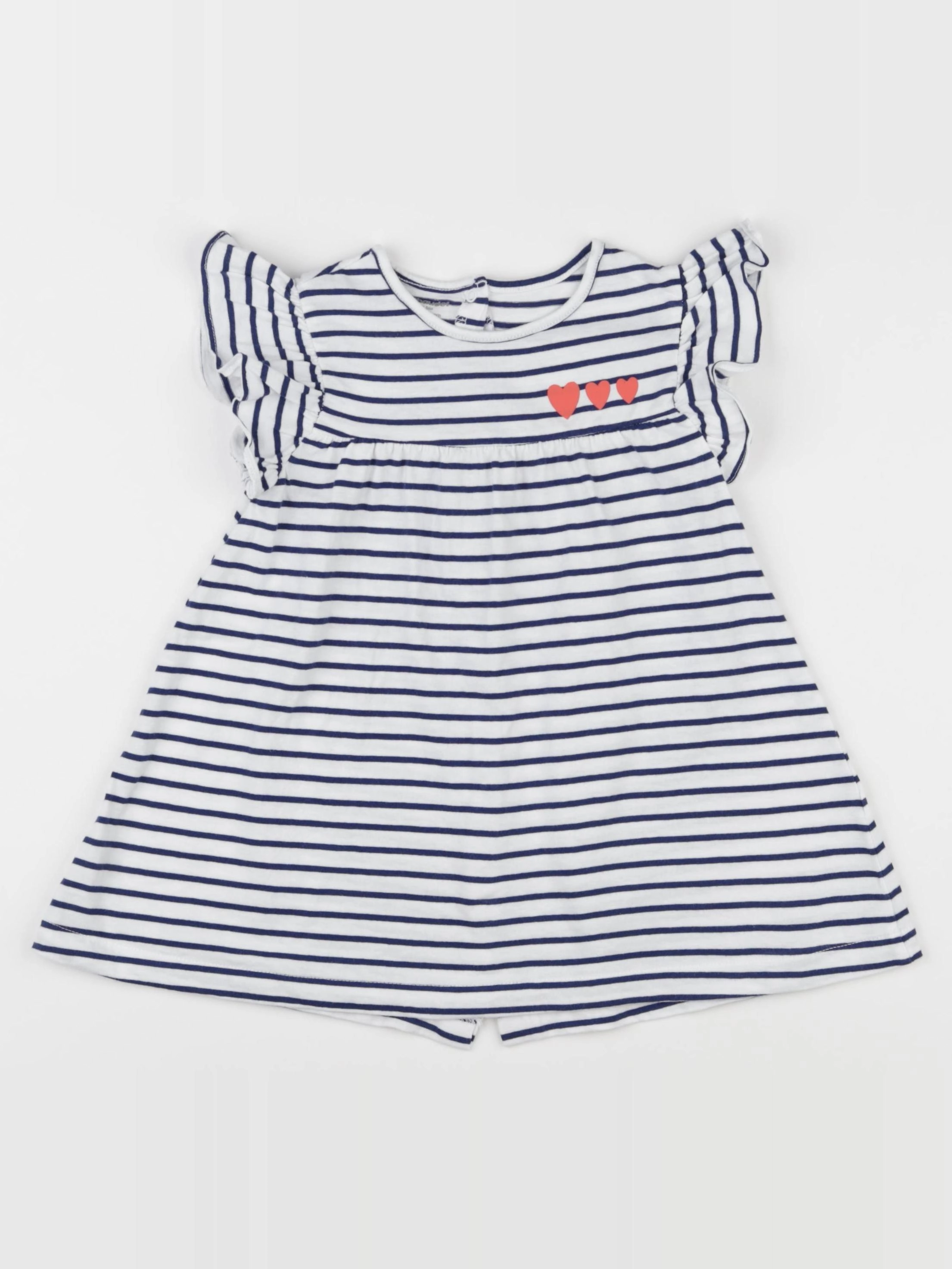 Vertbaudet - robe blanc, bleu - 24 mois