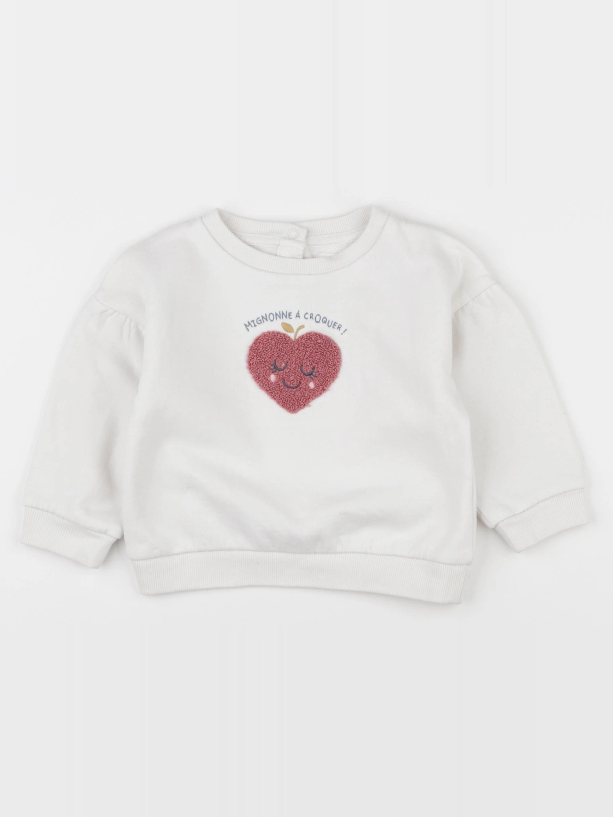 Vertbaudet - sweat blanc - 18 mois