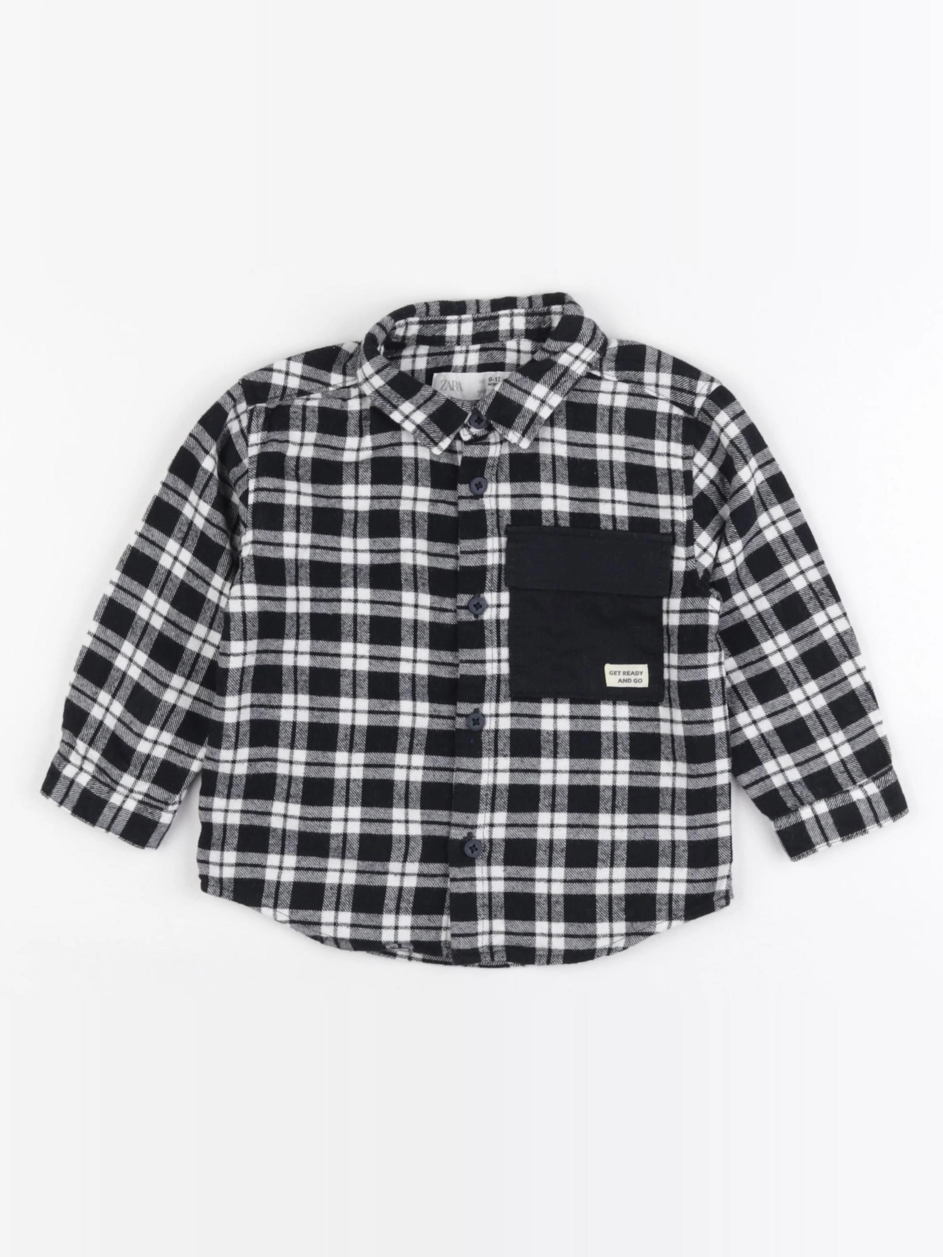 Zara - chemise noir - 9/12 mois