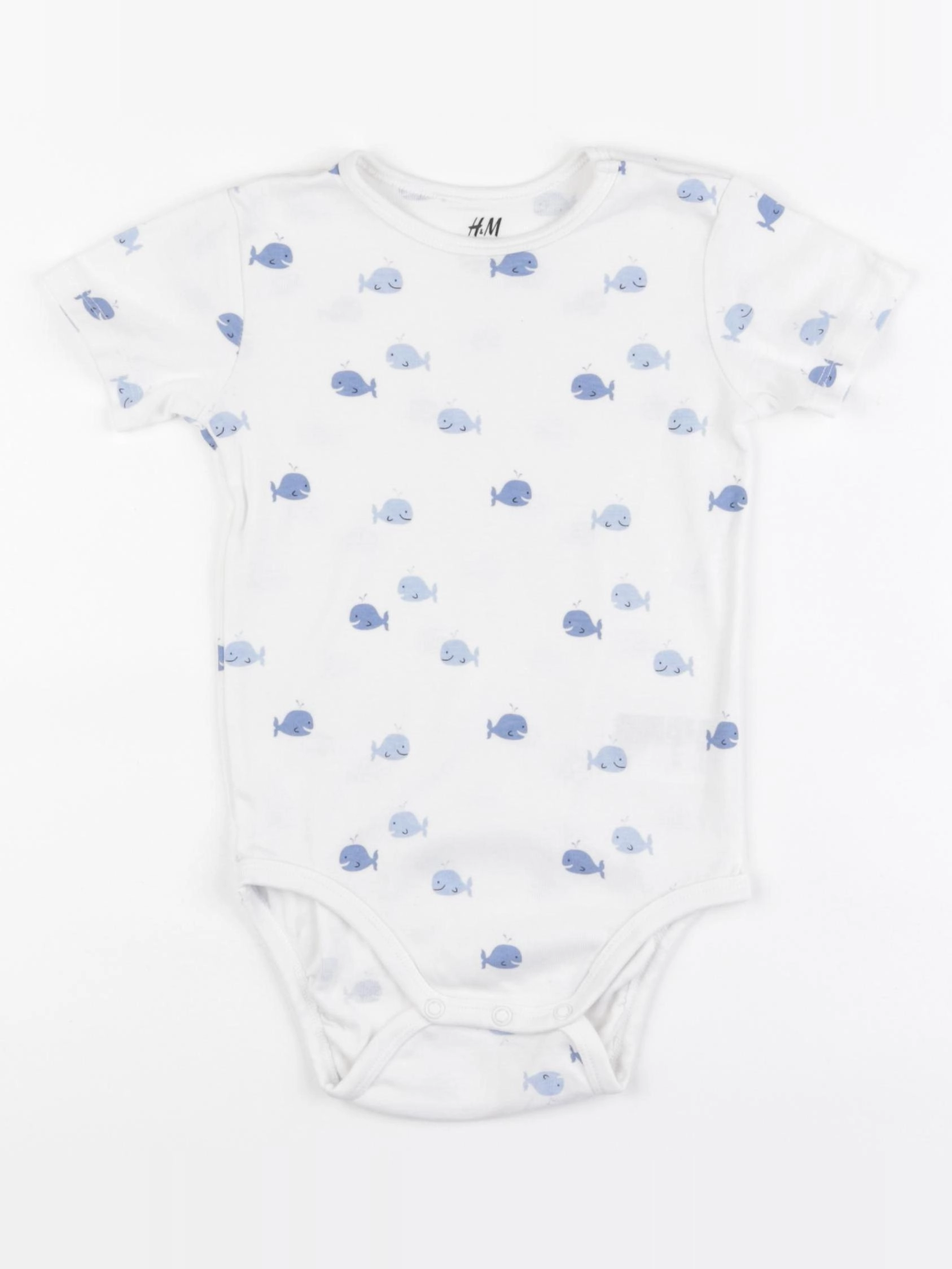 H&M - body blanc, bleu - 18 mois à 2 ans